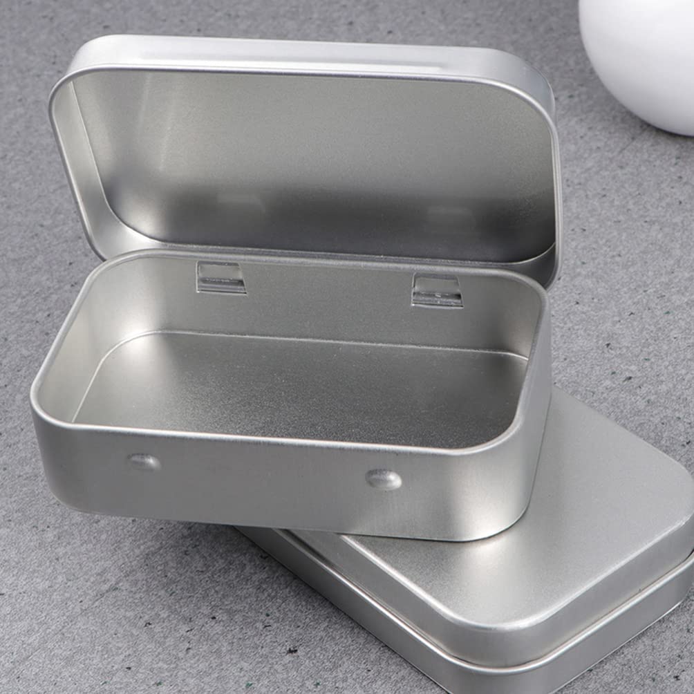 Baluue 3-Piece Set of Empty Iron Rectangular Storage Boxes with Lids - Mini Candle Holders, Jewelry Organizers, and Small Item Containers for Home, Office, and Craft Use