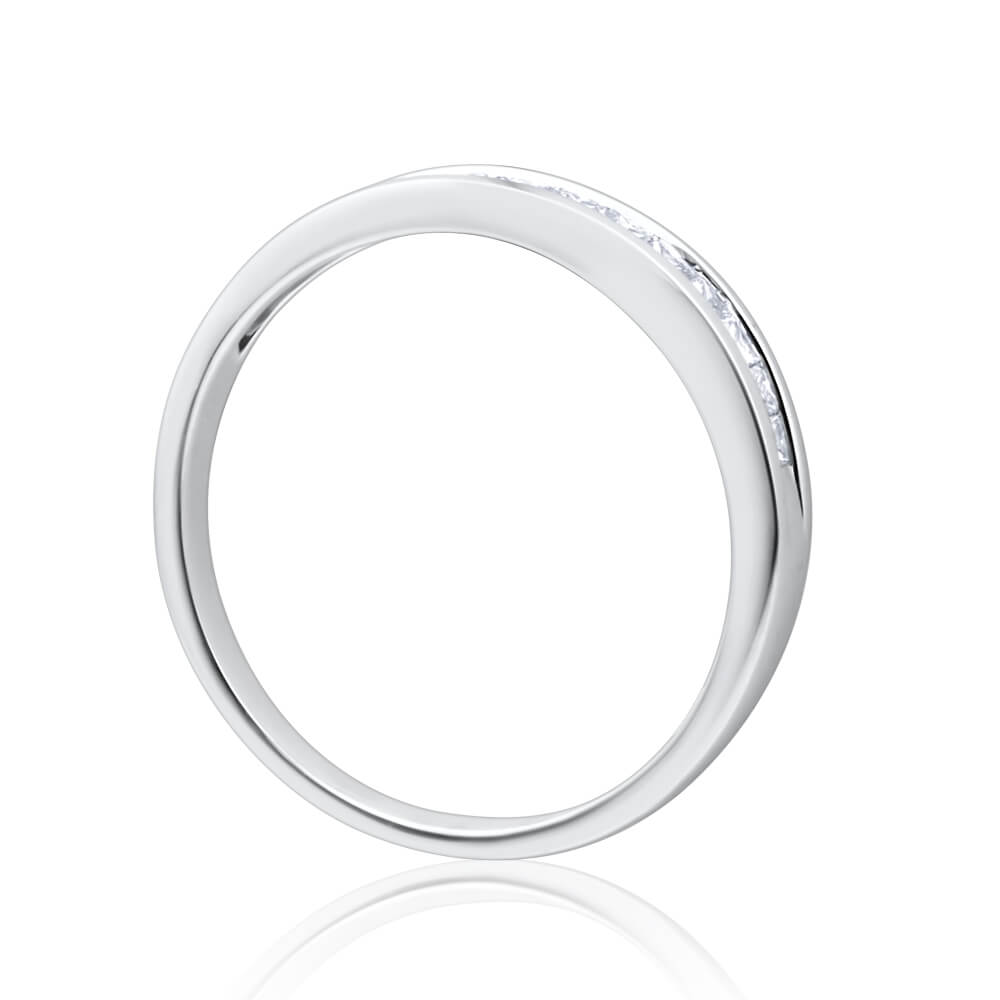9ct White Gold 1/4 Carat Diamond Ring Set With 10 Princess Cut Diamonds - Elegant Wedding & Engagement Jewelry for Women | Perfect for Proposals, Anniversaries & Special Occasions