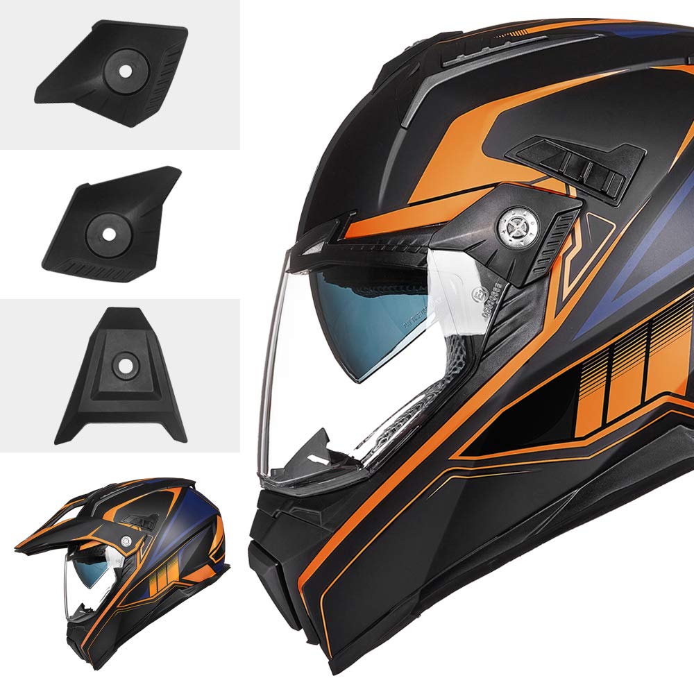 ILM Off Road Motorcycle Helmet - DOT Certified Dual Sport Full Face Helmet with Sun Visor for Dirt Bike, ATV & Motocross Riding (Model 606V) - Perfect for Trail Riding, Adventure Tours & Off-Road Racing