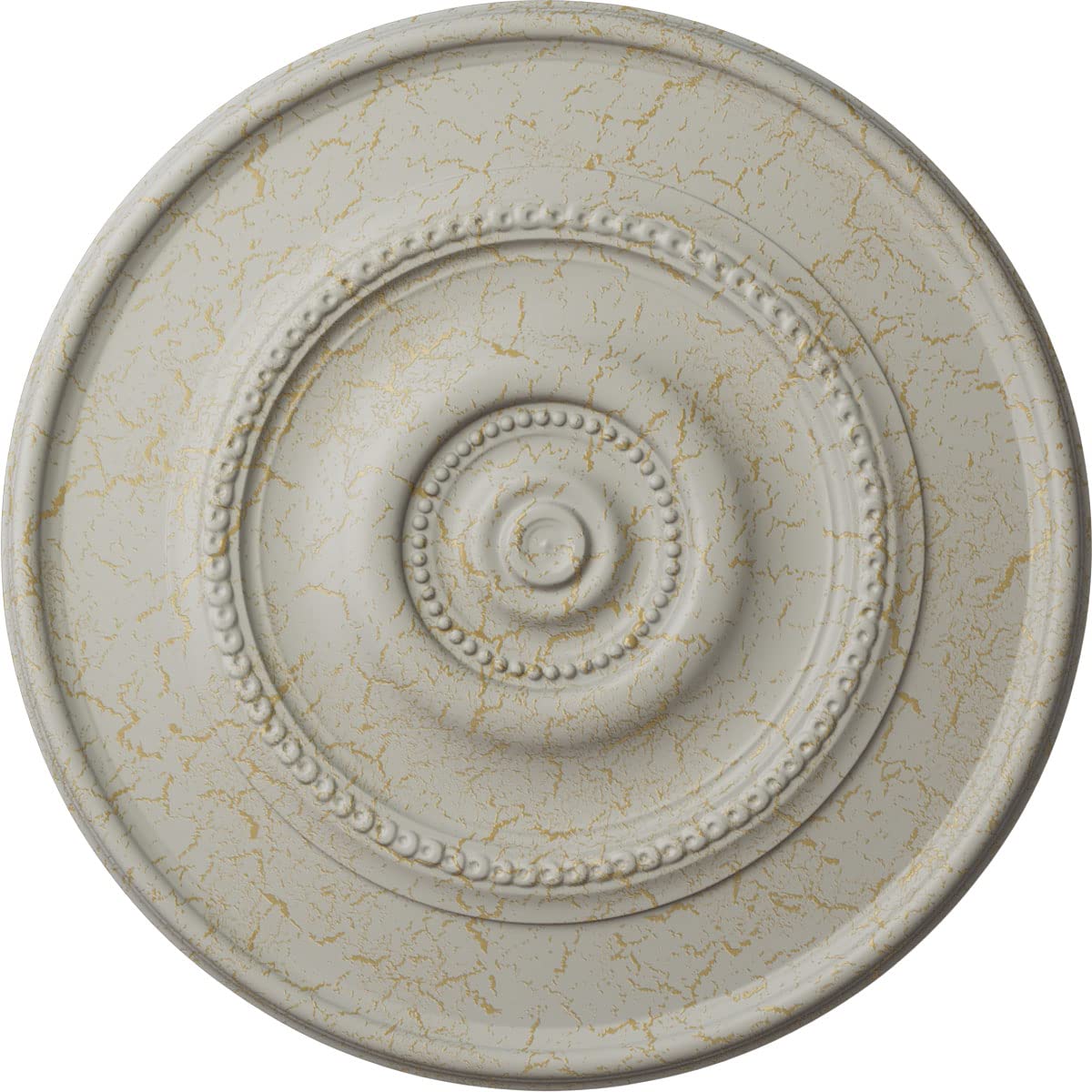 Ekena Millwork CM30DYPCC 30 Inch Round Dylar Ceiling Medallion - Hand-Painted Pot of Cream Crackle Finish, 2.25