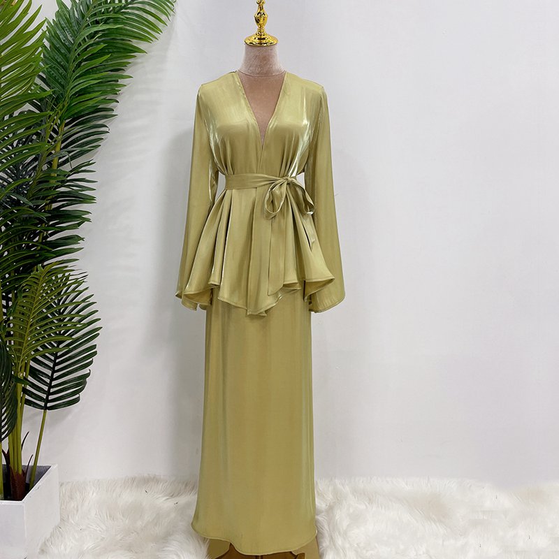 Elegant Muslim Women's Abaya Skirt Suits - Modest Islamic Prayer Dress for Women - Perfect for Eid, Mosque, and Special Occasions