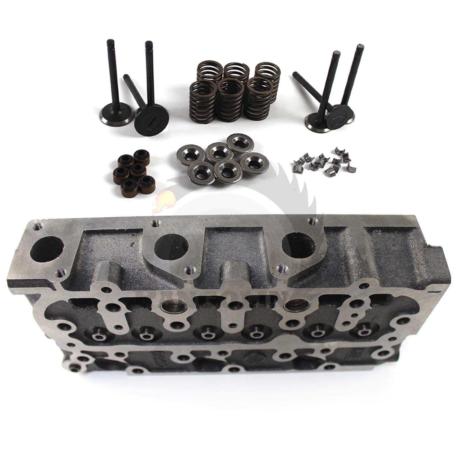 Kubota RTV 900 Engine Cylinder Head with Valves - PANGOLIN 1G962-03045 1G962-03046 D902 Replacement Part for Tractor, Utility Vehicle & Off-Road Equipment - Durable Aftermarket Cylinder Head for Kubota RTV900 Tractor Engine Repair & Maintenance