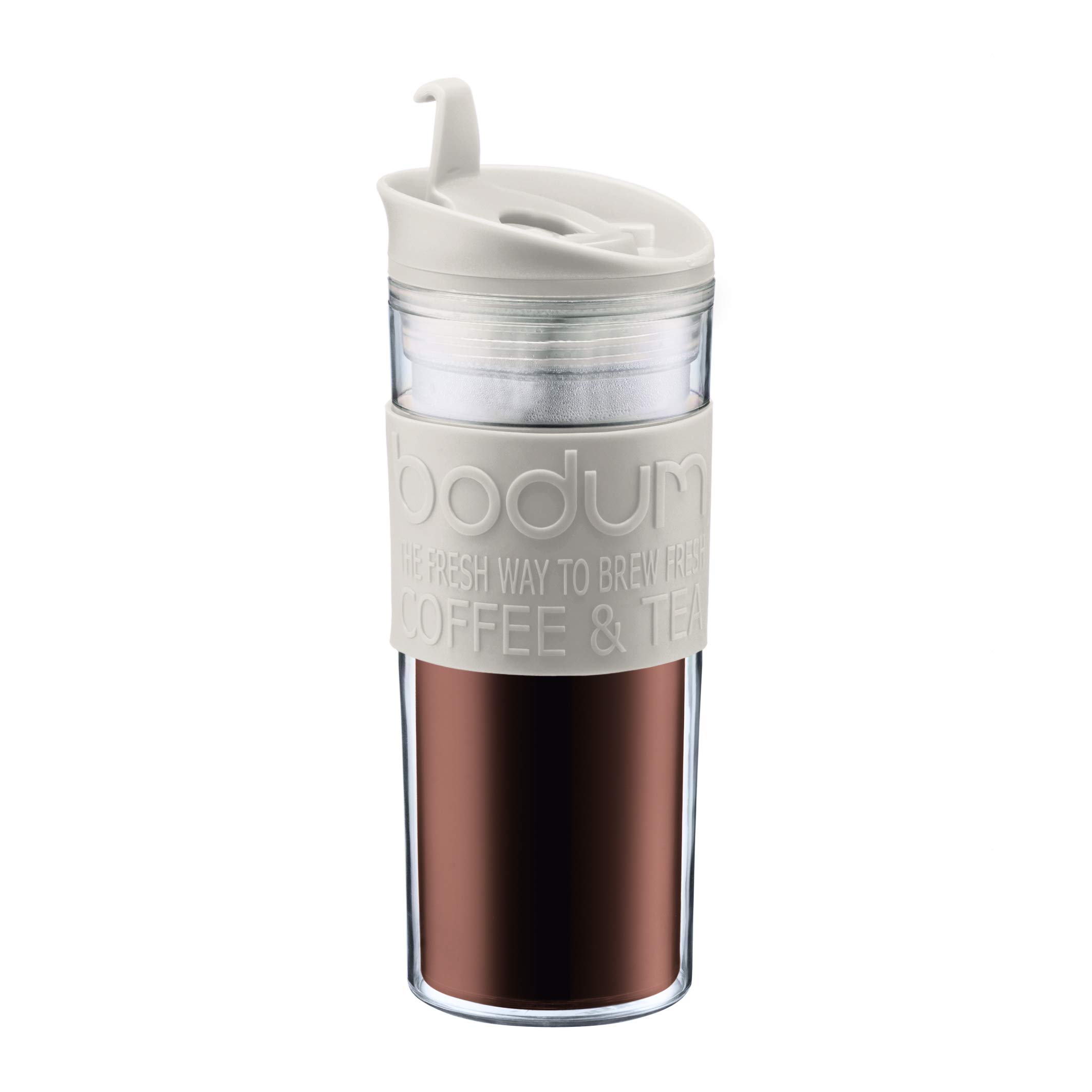 Bodum Insulated Travel Mug with Flip Lid - 15oz Leak-Proof Coffee Thermos for Hot & Cold Drinks - Perfect for Commuting, Camping, and Office Use
