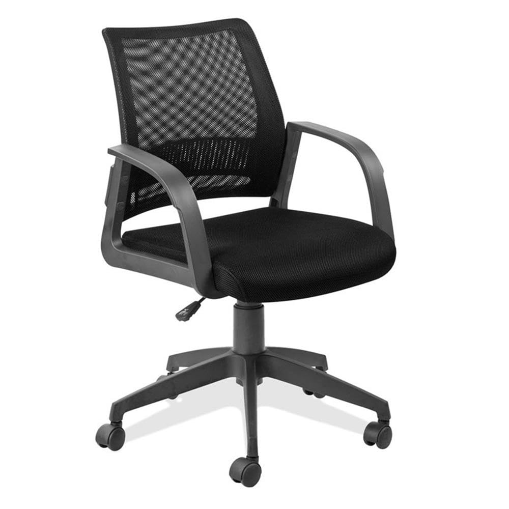 BOWERY HILL Black Mesh Back Office Chair with Adjustable Height - Ergonomic Desk Chair for Home Office, Gaming & Workspace Comfort