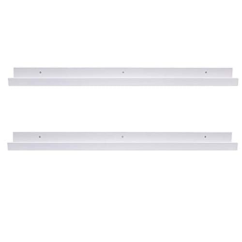 AZSKY Floating Picture Shelves Set of 2 - 36 Inch Modern Wall Mounted Picture Ledge for Home Decor - Includes Mounting Hardware - Perfect for Displaying Photos, Artwork and Collectibles in Living Room, Bedroom or Office