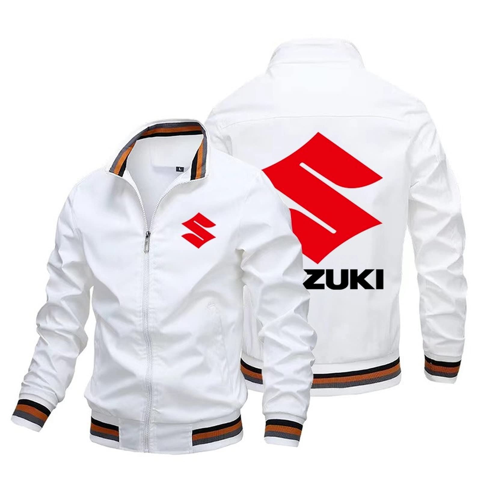 Men's 3D Suzuki Print Zip-Up Hooded Sweatshirt Jacket - Long Sleeve Unisex Cardigan for Spring & Fall | Casual Thermal Outerwear for Streetwear, Gym, and Outdoor Activities