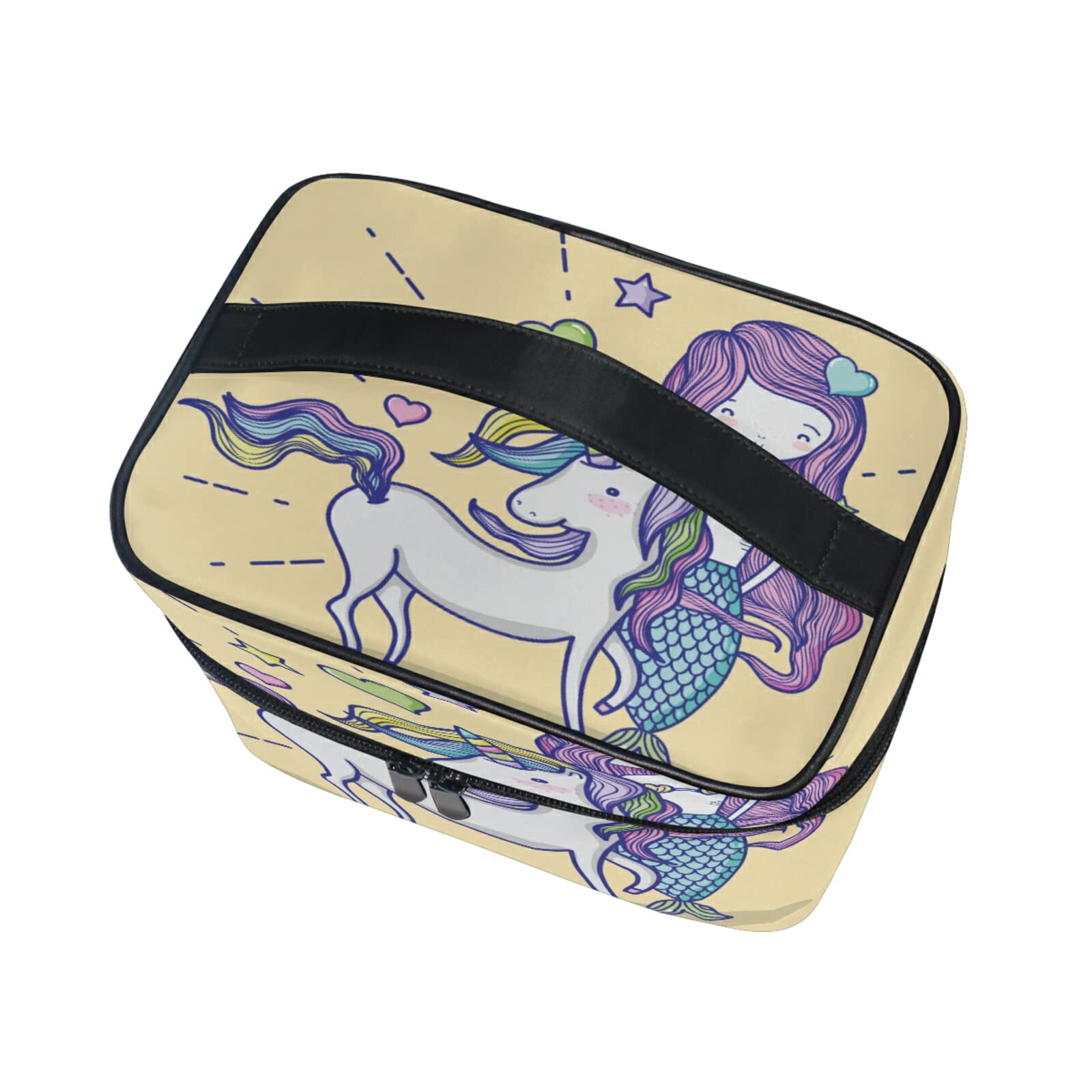 Cute Animal Unicorn Mermaid Makeup Bag - Waterproof Cosmetic Organizer with Handle for Travel, Girls & Women | Perfect for Daily Use, Gym, Vacation & Gift Giving