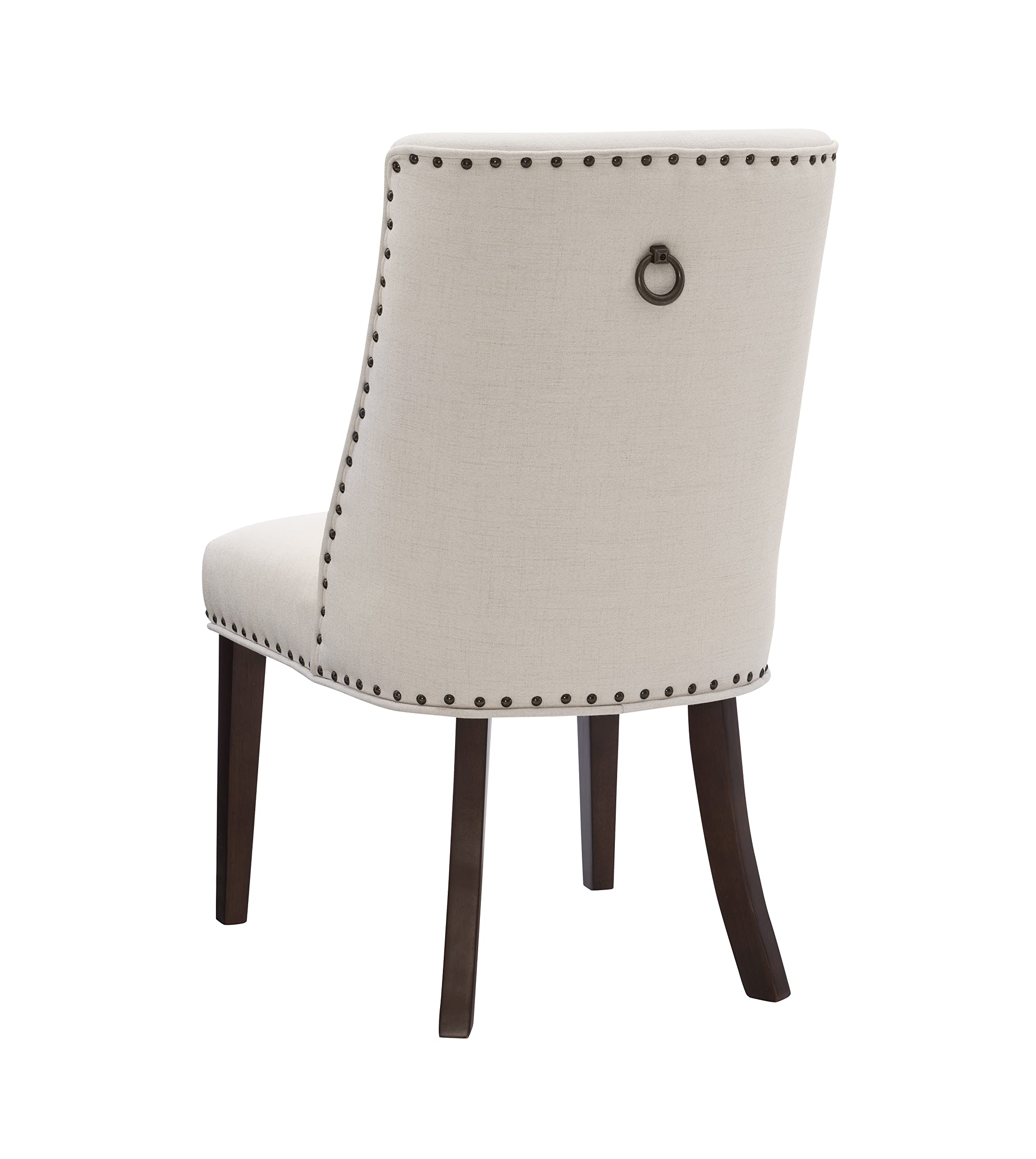 Powell Parnell Dining Chair Set of 2 - Natural/Espresso Upholstered Side Chairs for Kitchen, Dining Room & Office | Modern Comfort Seating for Home Decor
