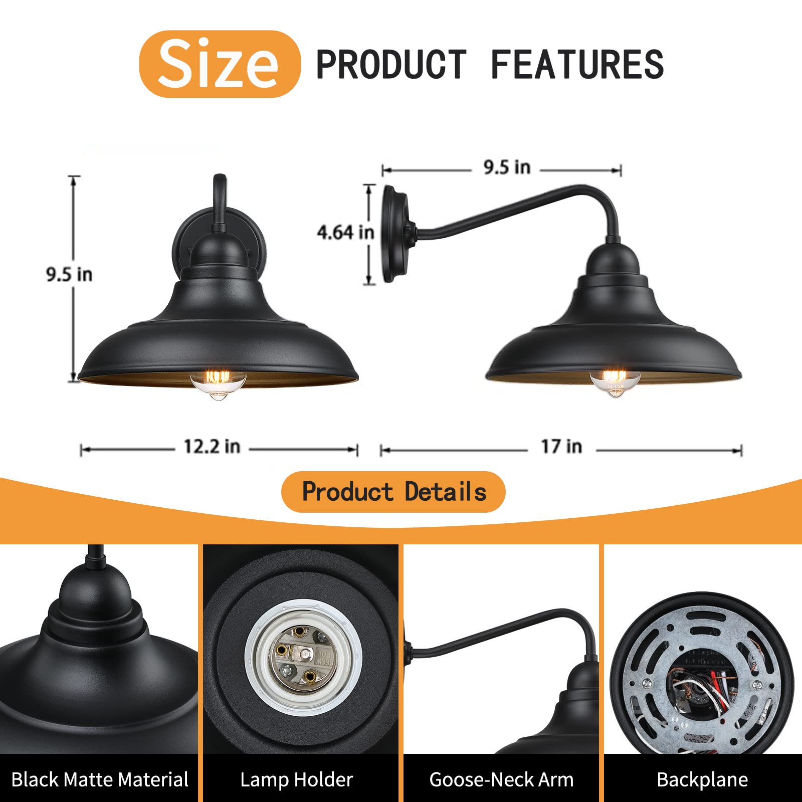 3 Pack Classic Barn Wall Sconces - 12