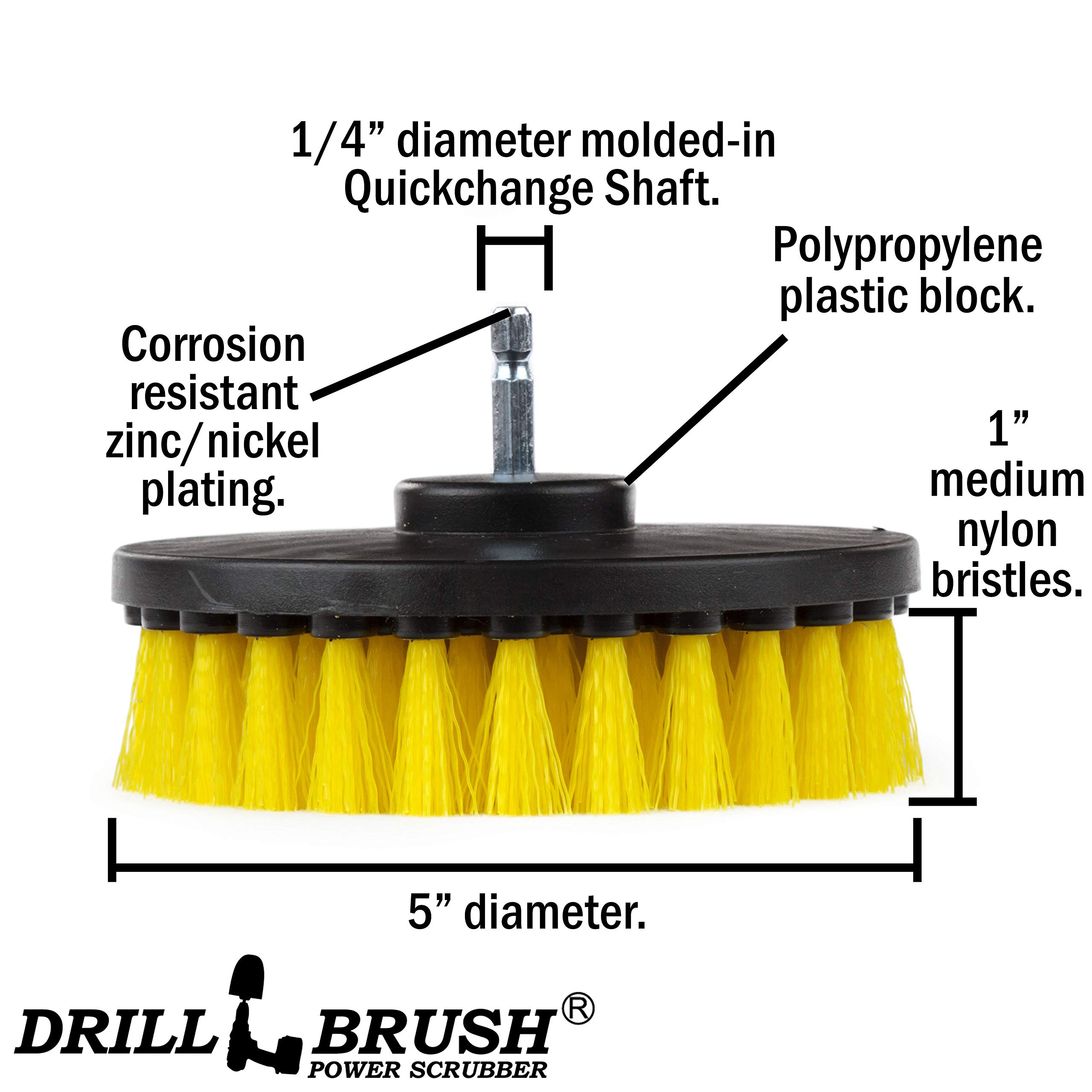 Power Drill Brush Attachment Set - Heavy Duty Bathroom Cleaning Brushes for Showers, Tubs & Tiles - Drill-Powered Scrub Brush Kit for Grout, Stains & Tough Cleaning - Perfect for Deep Cleaning Bathrooms, Kitchens & Outdoor Surfaces