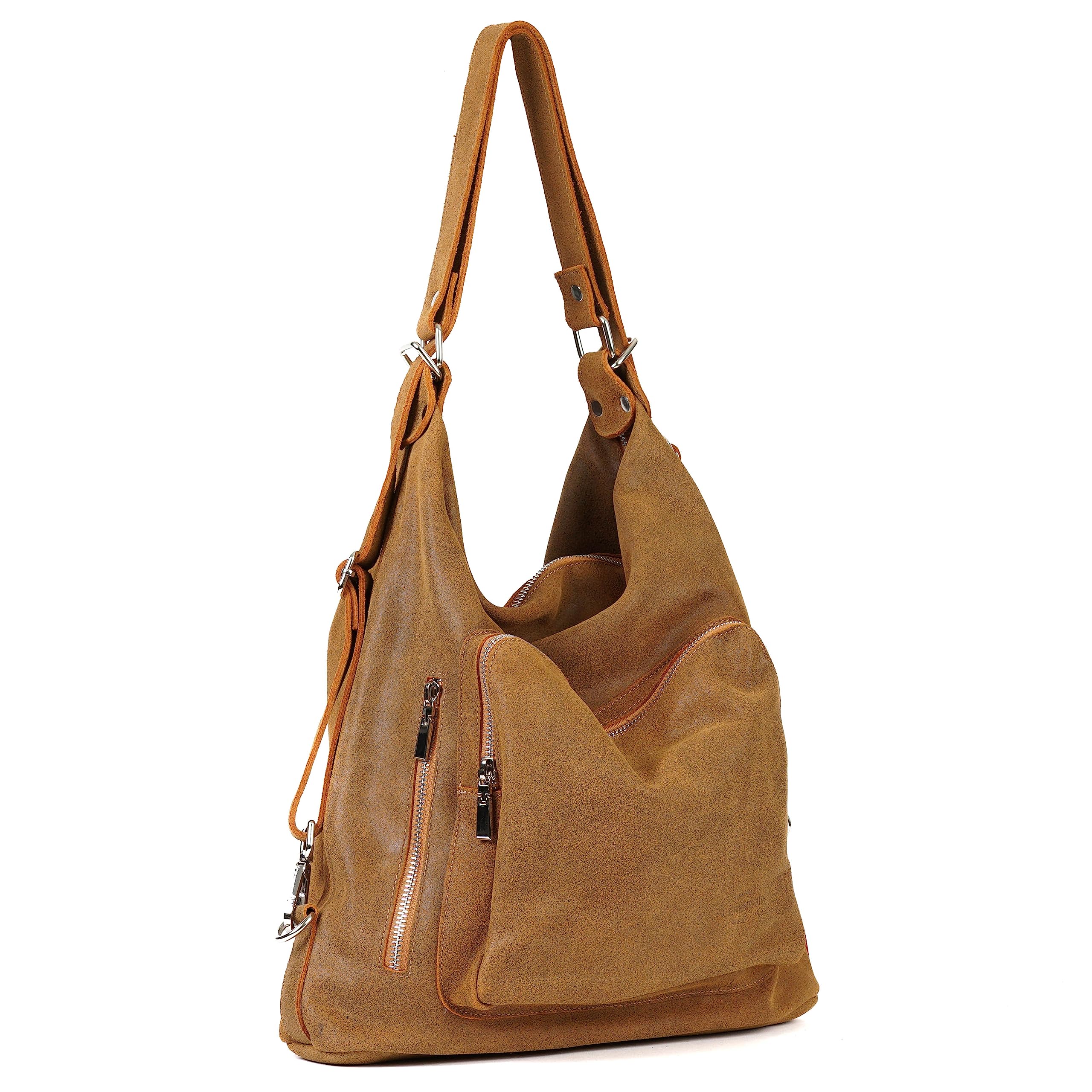 Genuine Leather Women's Backpack Purse - Handmade Convertible Hobo Shoulder Bag for Work, Travel & Daily Use | Stylish & Durable Leather Handbag