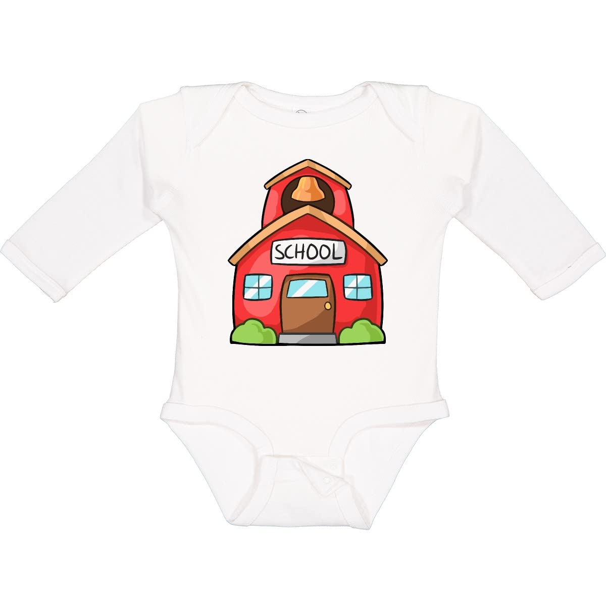 Inktastic Adorable School House Print Long Sleeve Baby Bodysuit - Perfect for Daycare, Playdates & First Day of School Photos