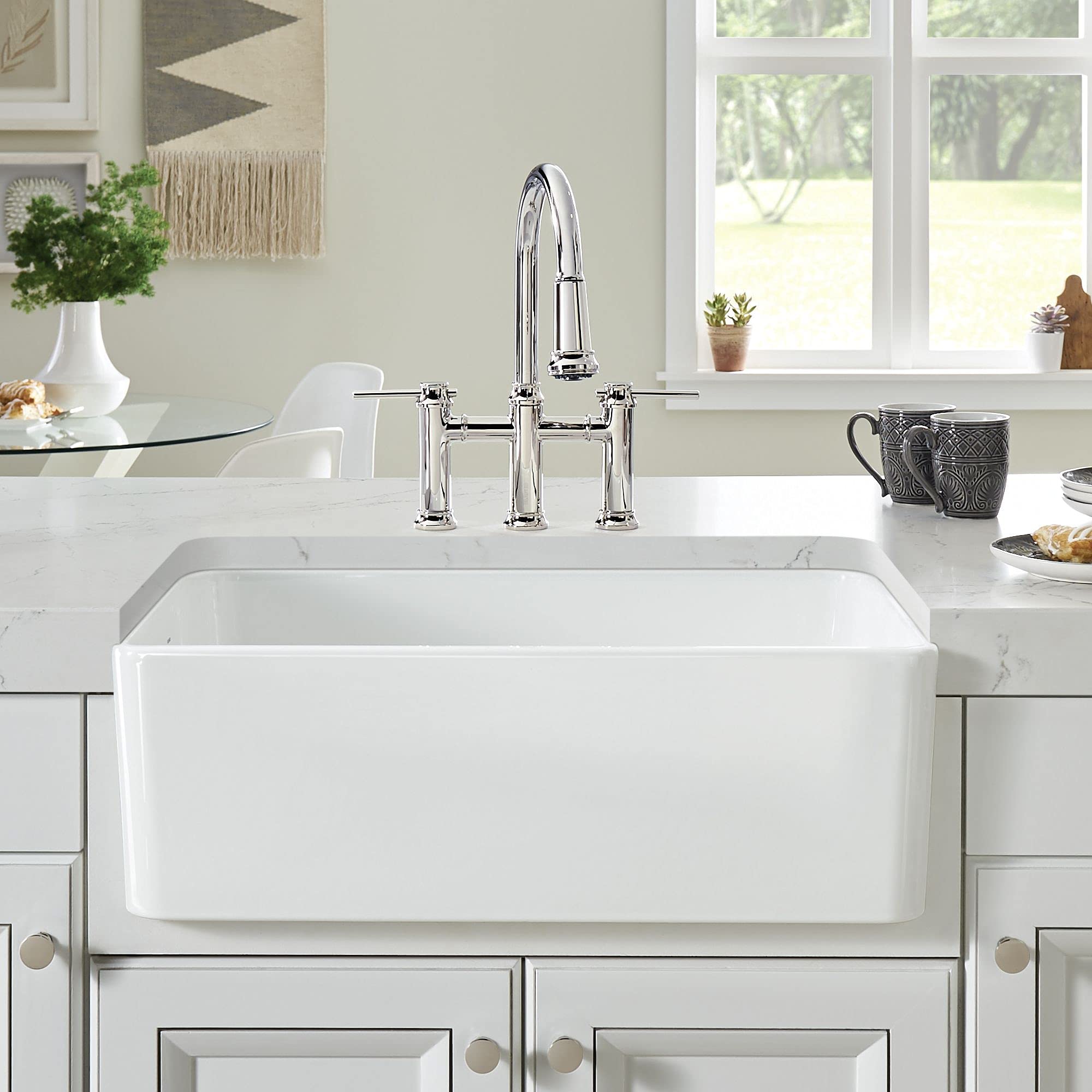 BLANCO 525010 Cerana 30 x 19 Inch Undermount Kitchen Sink in White - Durable Stainless Steel for Modern Kitchens, Perfect for Food Prep and Dishwashing
