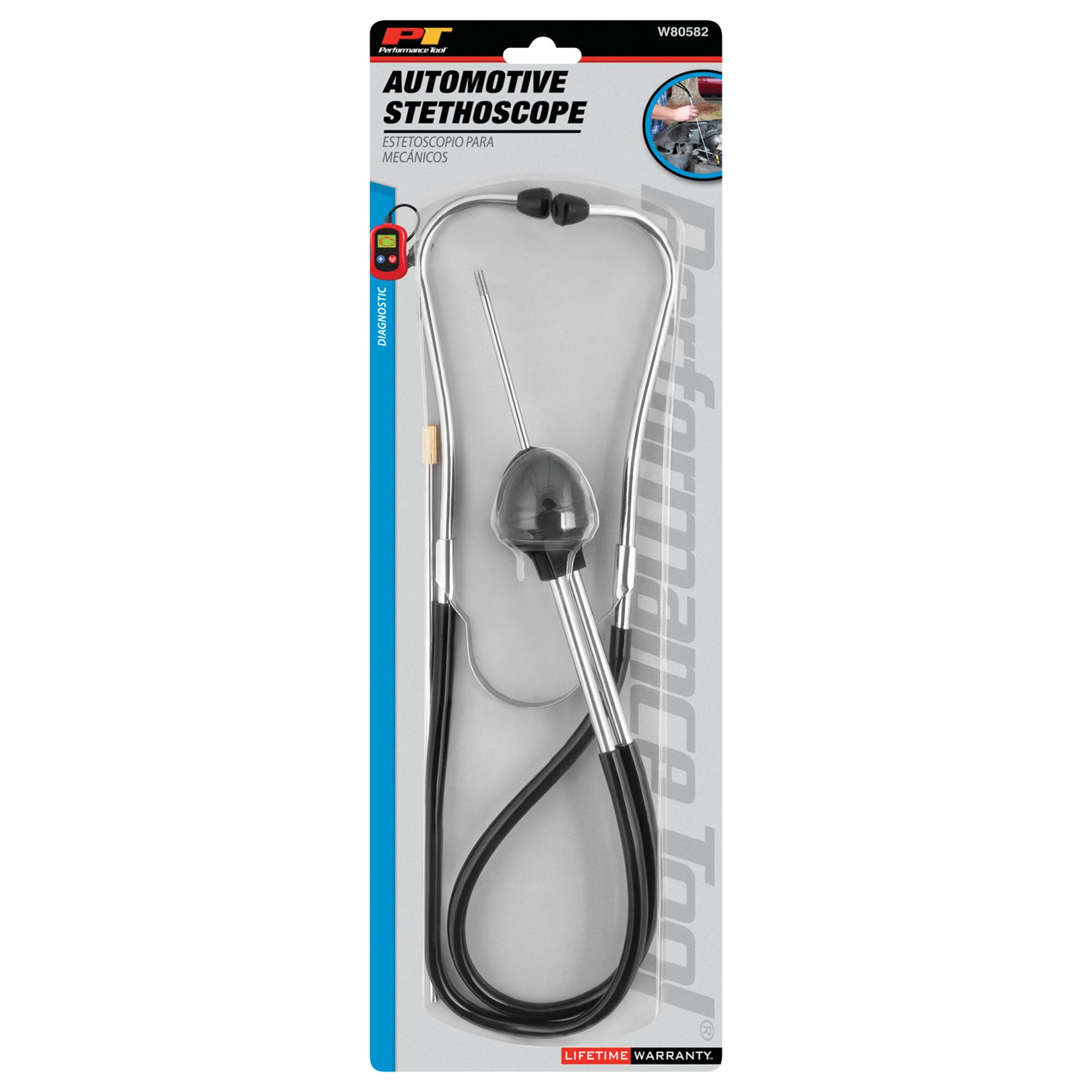 Performance Tool W80582 Automotive Stethoscope - Professional Engine Diagnostic Tool for Mechanics - Perfect for Detecting Engine Noises, Bearing Issues & Mechanical Problems
