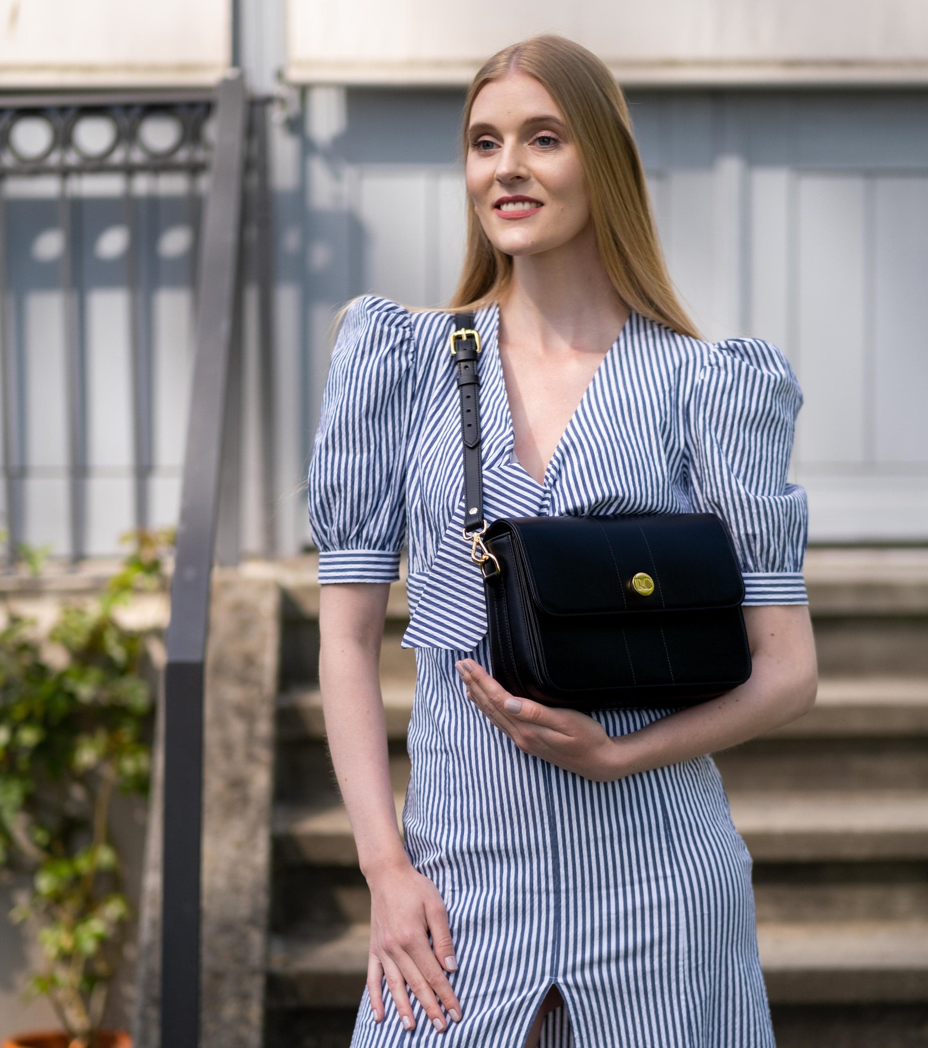 Vegan Leather Shoulder Bag for Women | Midi Nomad Apple Crossbody Purse | Black | Perfect for Work, Travel & Everyday Use