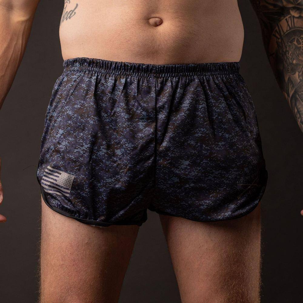 Ranger Panties Men's Performance Underwear - Digital Navy Camo Quick-Dry Moisture-Wicking Boxer Briefs for Outdoor Sports & Military Use
