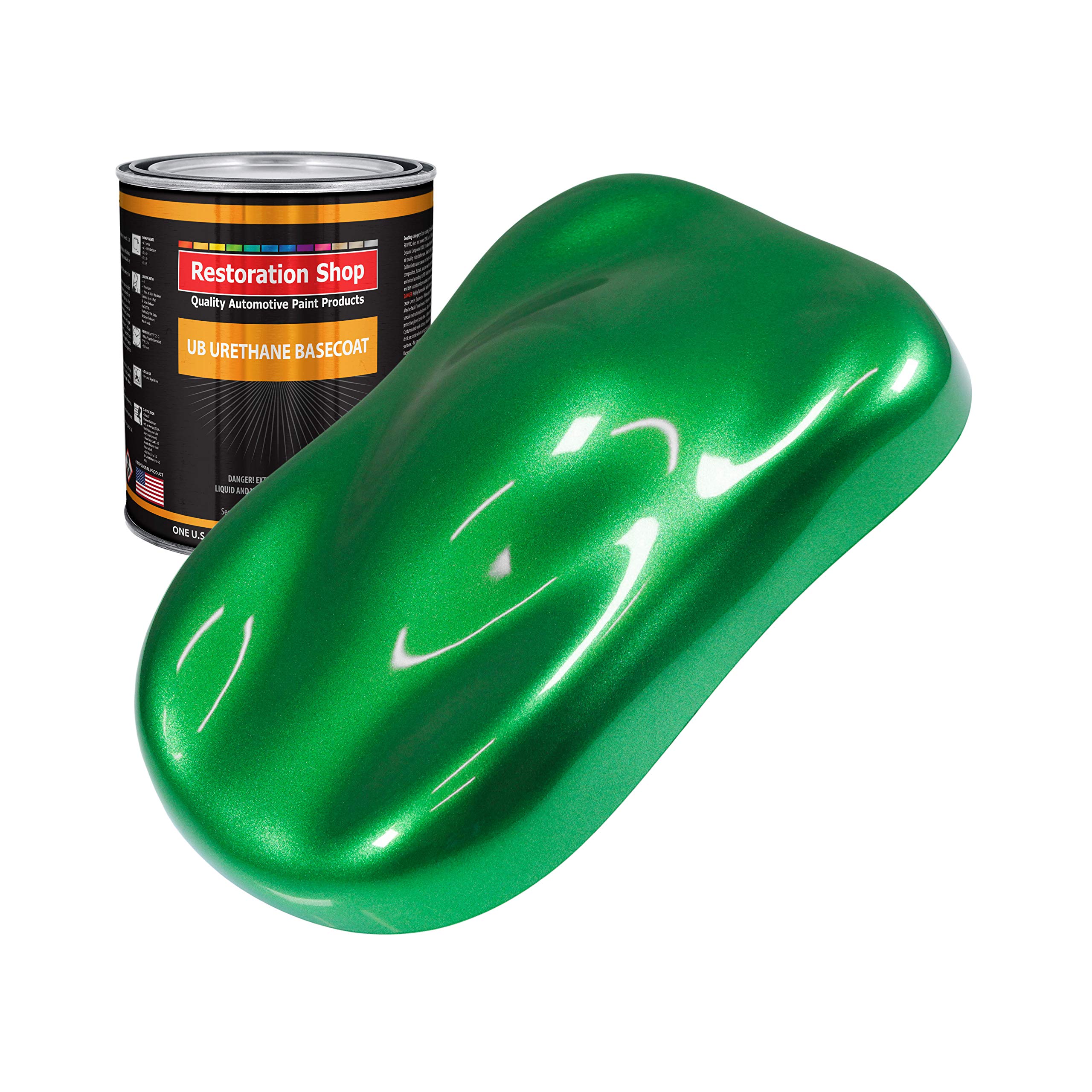 Restoration Shop - Firemist Green Urethane Basecoat Auto Paint (1 Quart) - Professional High Gloss Automotive Refinish Coating for Cars & Trucks - Perfect for Vehicle Restoration & Custom Paint Jobs