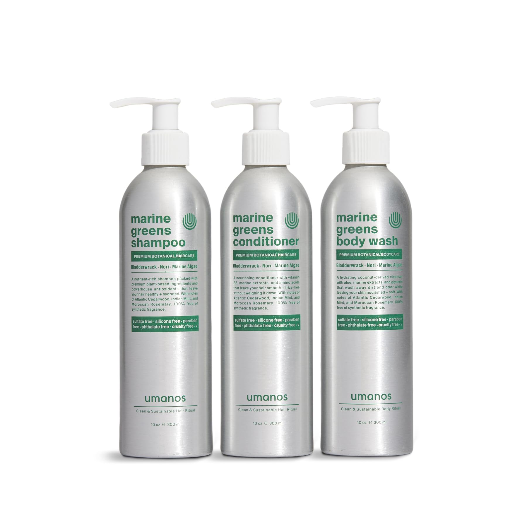Umanos Superfood Body Wash, Shampoo & Conditioner Set - Plant-Based Nourishing Cleanser for All Skin & Hair Types | Salon-Quality Performance | Perfect for Daily Shower, Spa Day & Travel