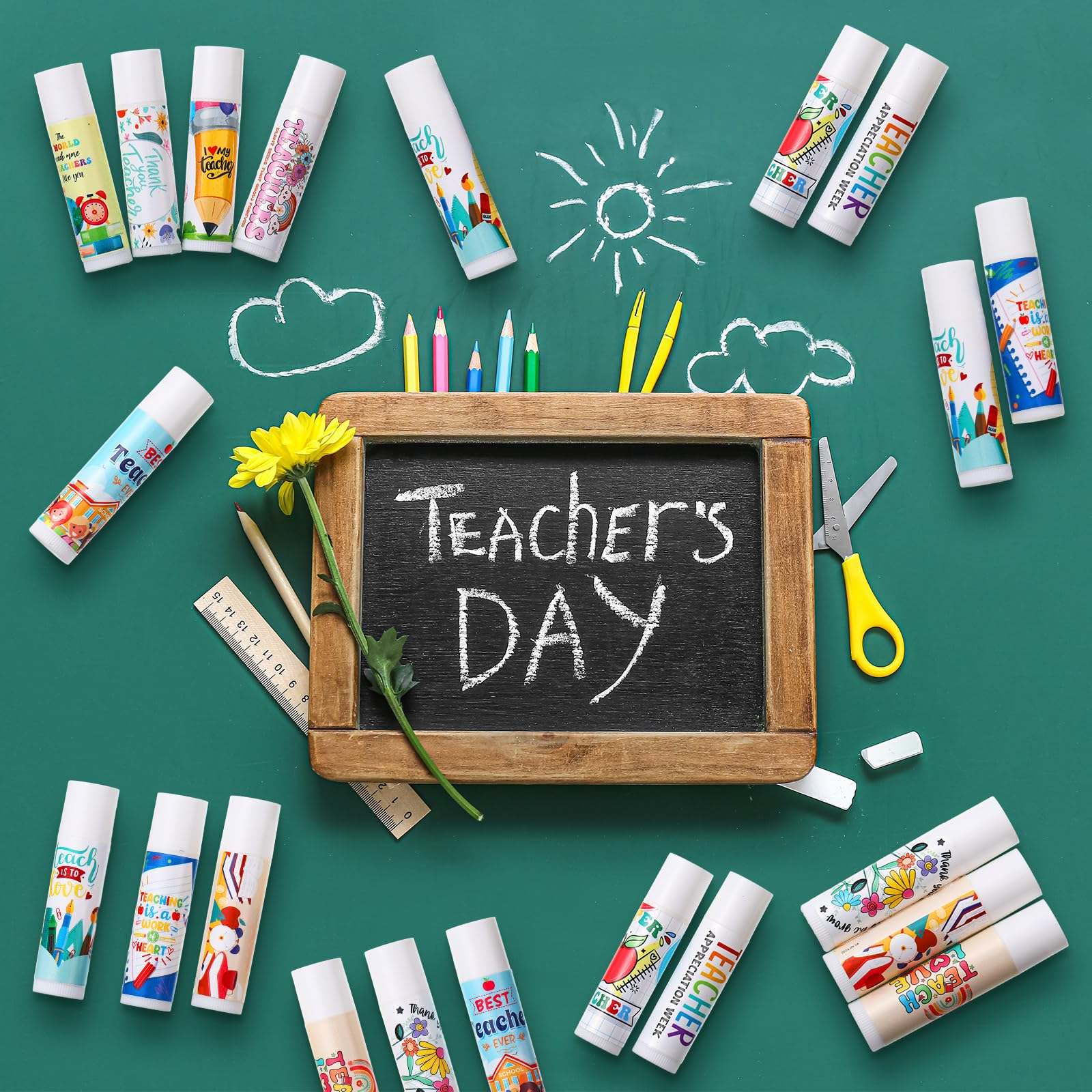 36pcs Teacher Lip Balm Gift Set with Thank You Tag - Perfect for Teachers Day, Graduation & Birthday