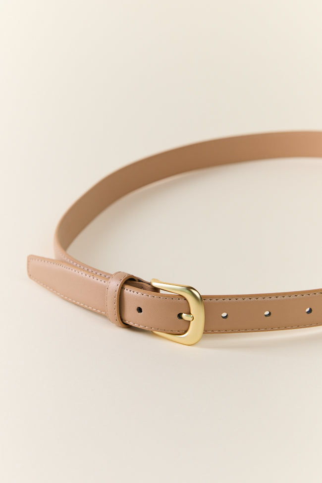 Classic Tan Leather Belt with Gold Buckle - Stylish & Durable for Men & Women | Perfect for Office, Casual & Formal Wear