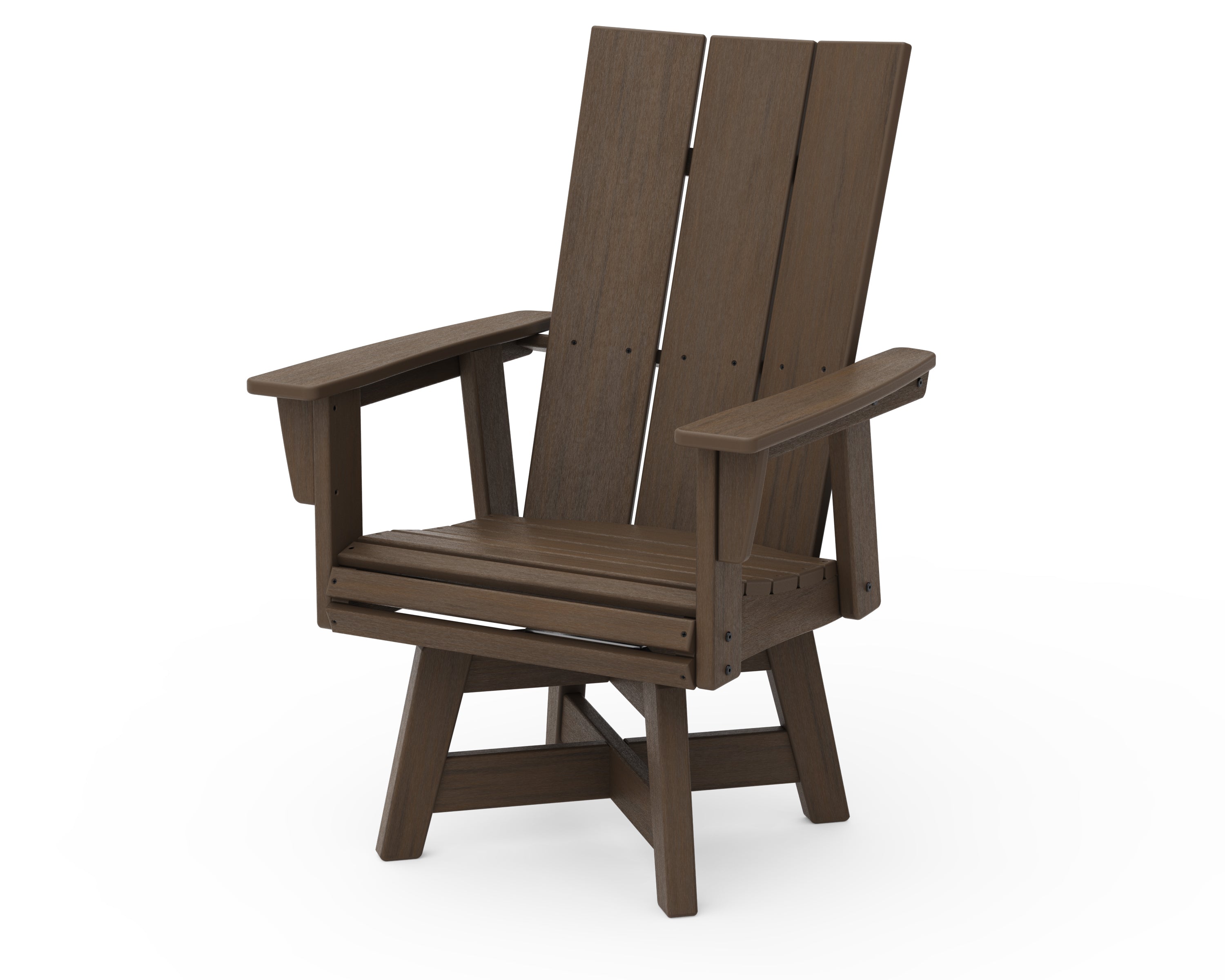 POLYWOOD Modern Curveback Adirondack Swivel Dining Chair - Weather-Resistant Outdoor Patio Furniture for Poolside, Garden & Deck Relaxation