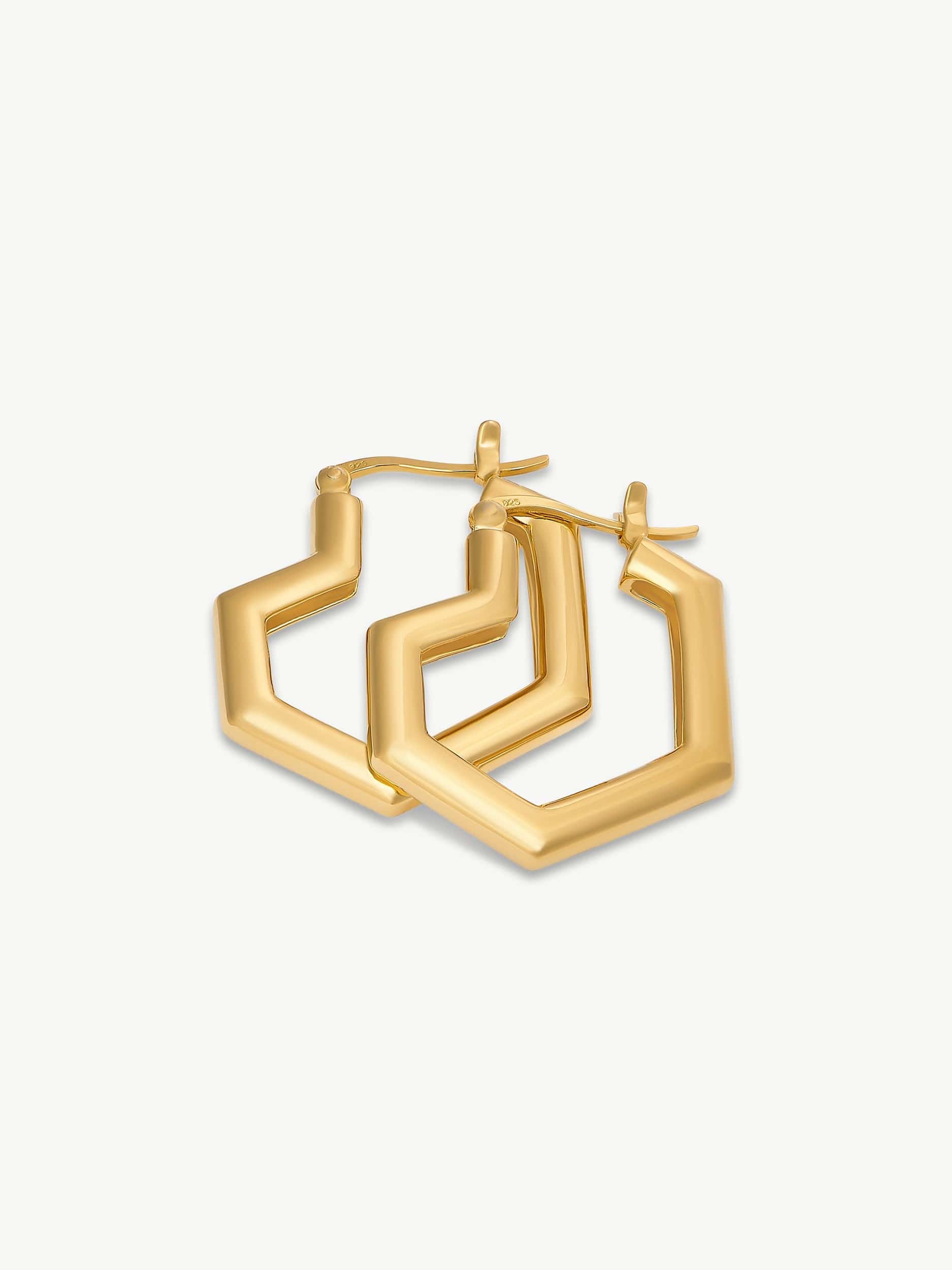 18k Gold Plated Daryl Small Hoops - Elegant Minimalist Hoop Earrings for Women | Perfect for Everyday Wear, Office, Date Night & Special Occasions