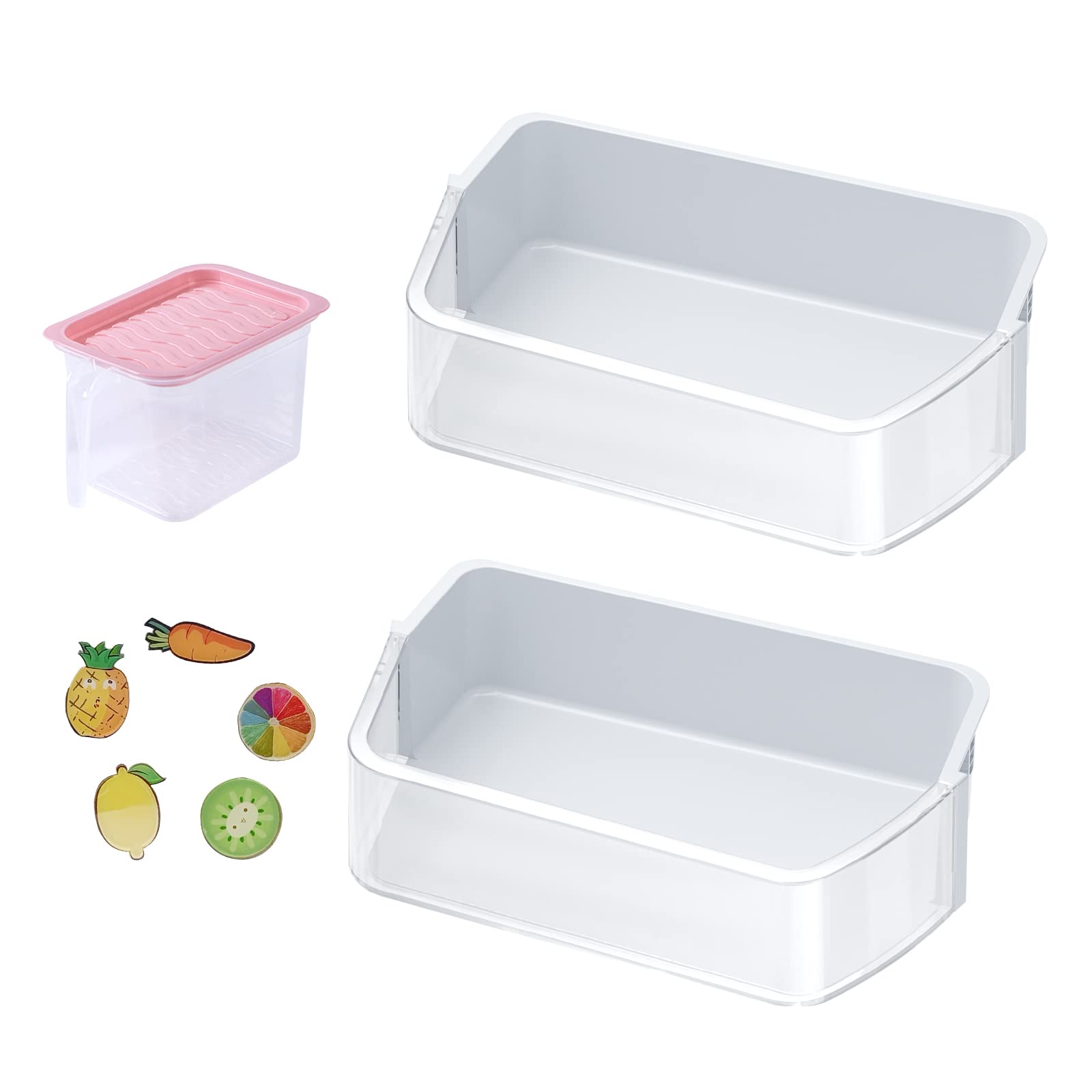 Samsung Refrigerator Door Shelf Replacement - DA97-12650A Right Side Bin Basket Compatible with DA63-07104A, DA63-06963A Models | Includes 5 Adhesive Magnets & Food Storage Container | Perfect for Kitchen Organization & Easy Access to Fridge Items