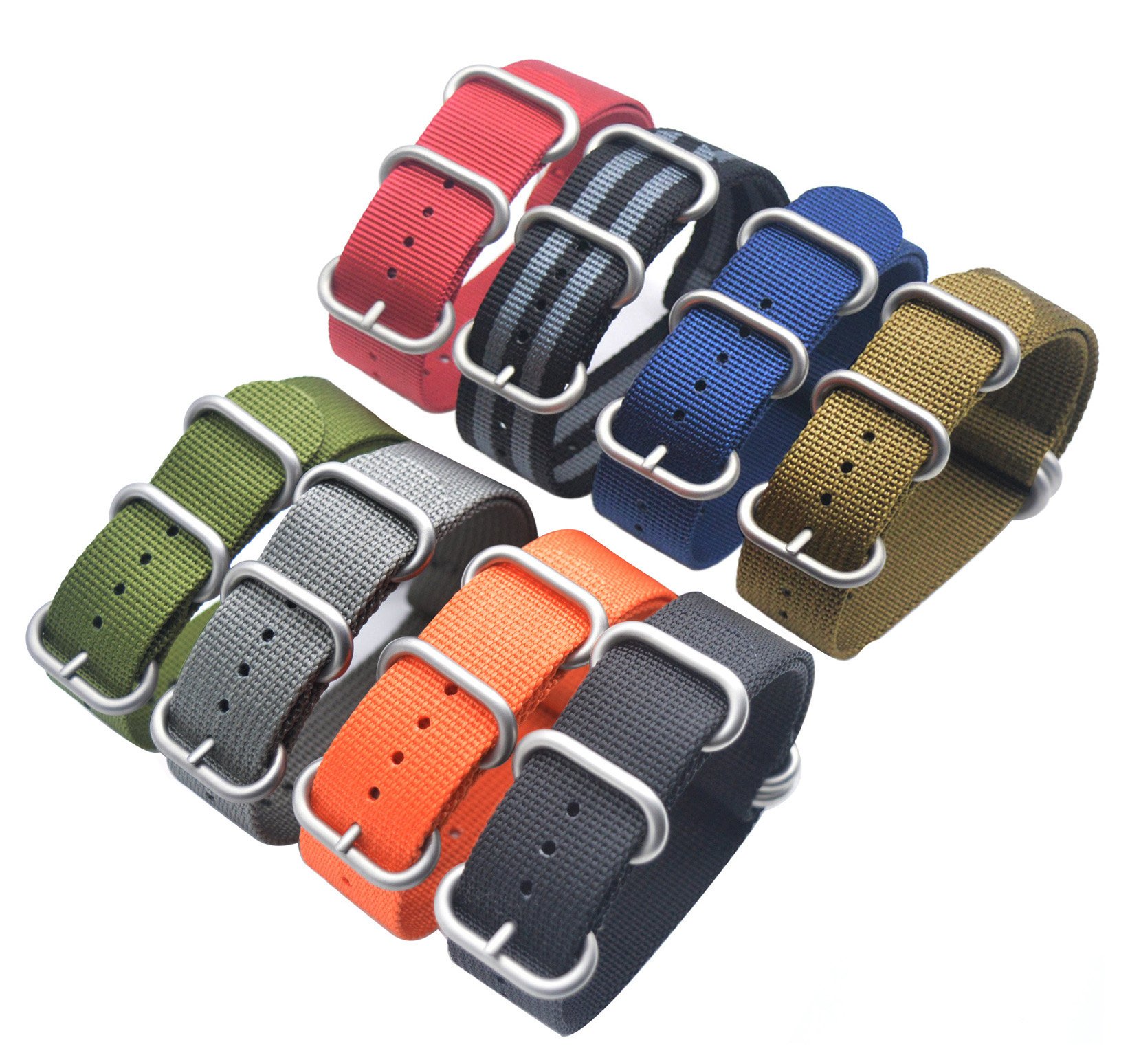 ArtStyle Premium 1.5mm Nylon Watch Band with Heavy Duty Brushed Buckle - Durable Replacement Strap for Apple Watch, Garmin, Samsung Smartwatches (Ideal for Sports, Outdoor Activities & Daily Wear)