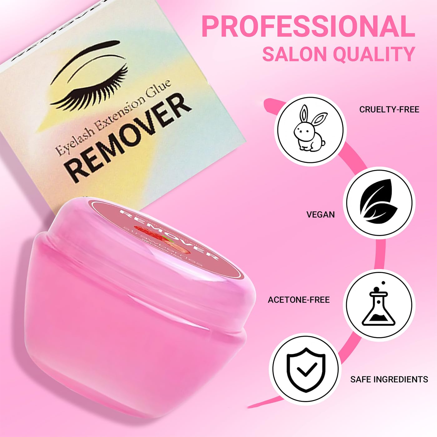 Professional Eyelash Extension Remover - 10g Gentle Lash Glue Remover for Salon & Home Use, Low Irritation Formula for Sensitive Skin | Perfect for DIY Lash Removal & Professional Eyelash Treatments