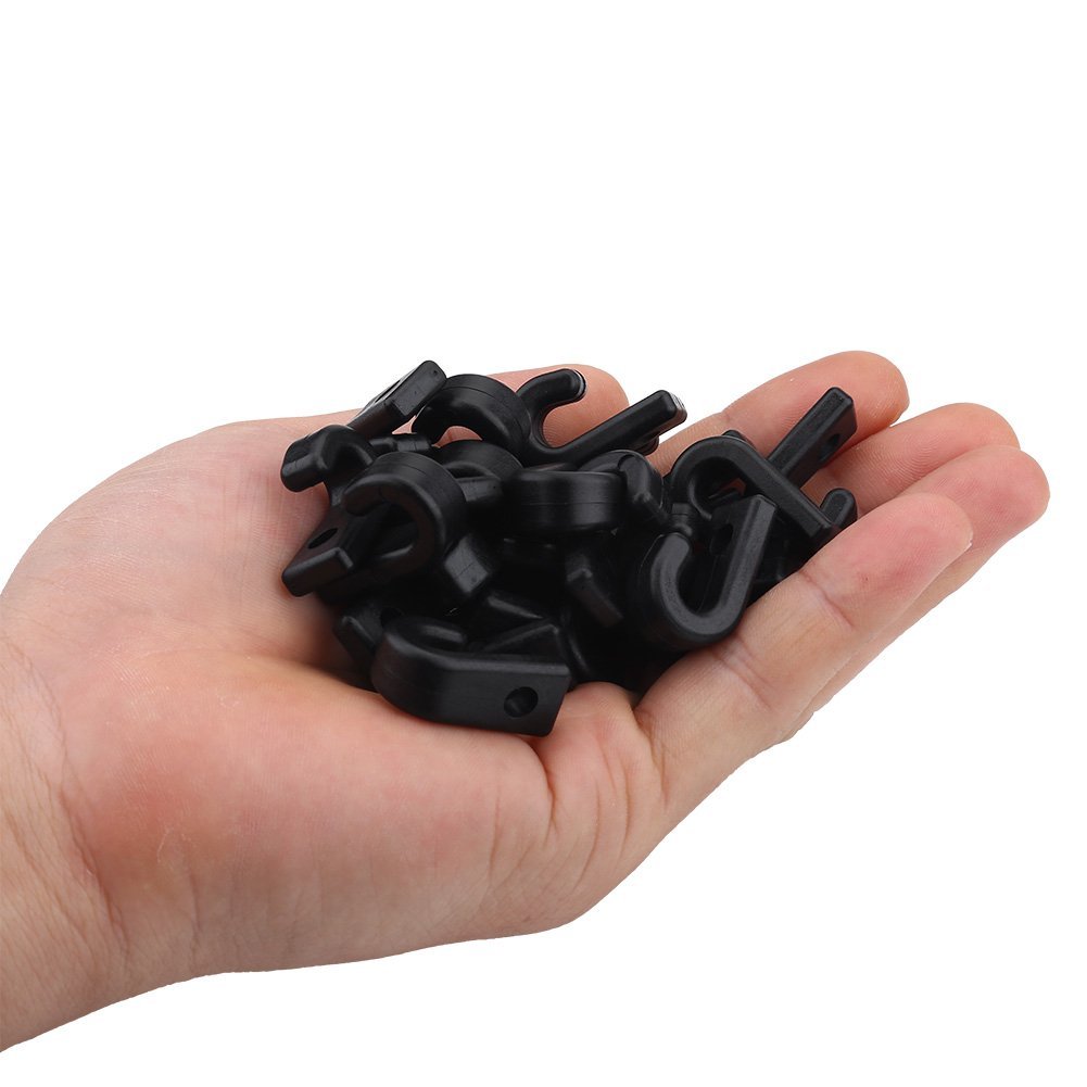 25pcs Kayak J Hooks - Heavy Duty Nylon Lashing Hooks for Canoe & Boat Repair, Kayak Bungee Tie Down Hooks - Perfect for Kayak Fishing Accessories and Watercraft Storage (Ideal for Garage, Dock, and Outdoor Use)