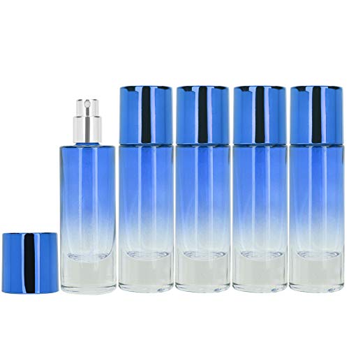5Pcs Empty Perfume Atomizer Bottles - Portable & Durable Travel Refillable Spray Containers for Women (Blue) | Perfect for Gym, Office, and On-the-Go Fragrance Refills