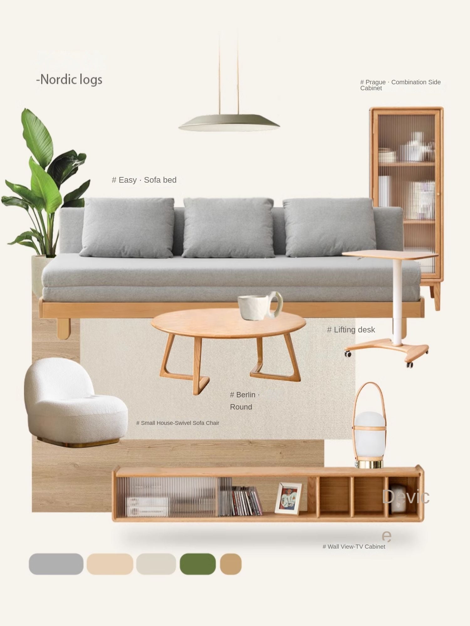 Solid Oak & Beech Wood Sofa Bed - Convertible Sleeper Sofa for Small Spaces, Guest Room & Living Room Furniture - Durable & Stylish Modern Design