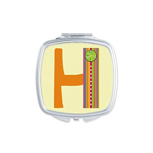 DIYthinker Orange Fruit Cute H Alphabet Mirror - Portable Compact Double Sided Pocket Makeup Mirror for Travel, Home Vanity & Handbag (Orange Fruit Pattern)