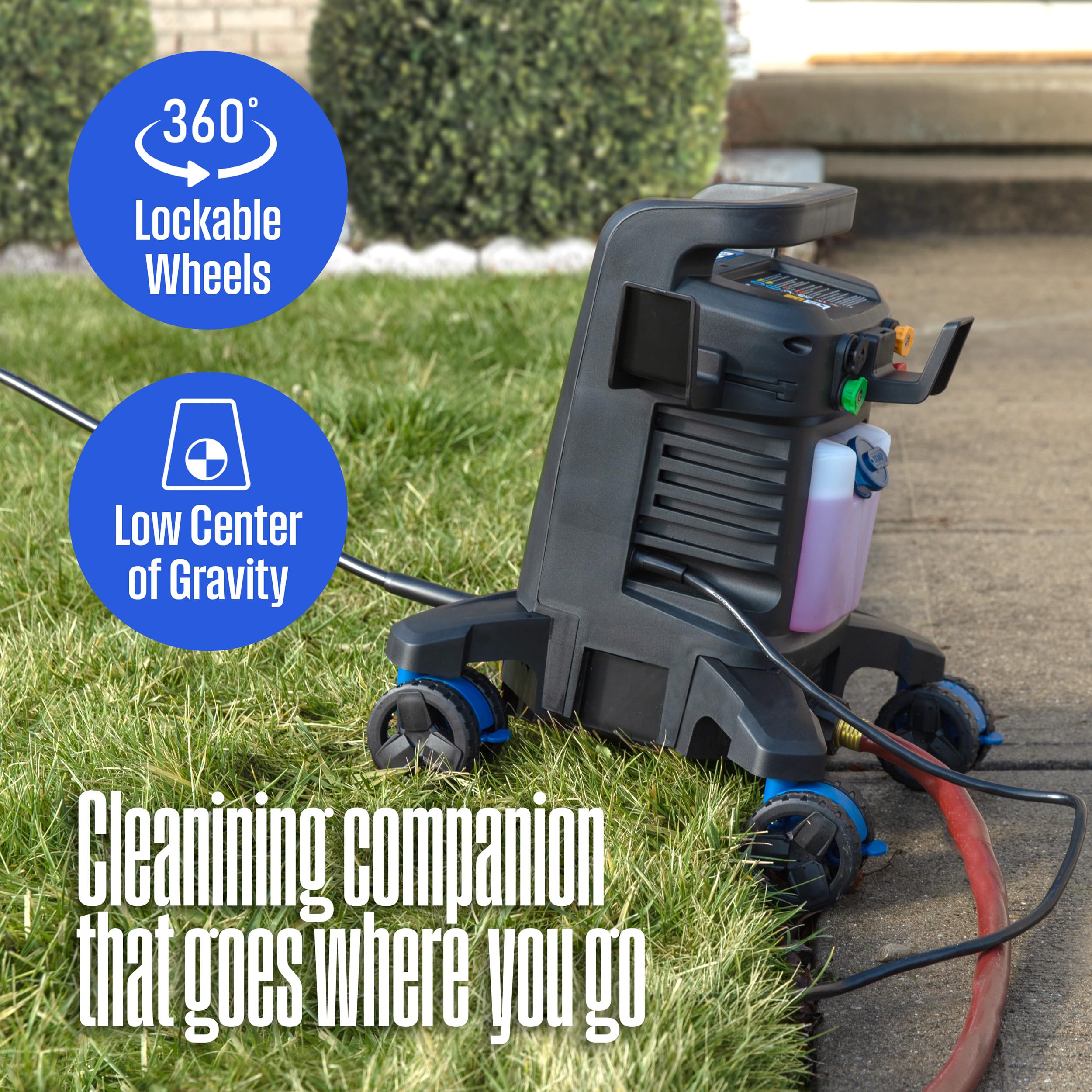 Westinghouse ePX3100 Electric Pressure Washer 2300 PSI 1.76 GPM - Heavy Duty Power Cleaner with Anti-Tipping Tech, Built-in Soap Tank, Pro Steel Wand & 5 Nozzles - Ideal for Driveway, Deck, Patio, Fence, and Home Exterior Cleaning