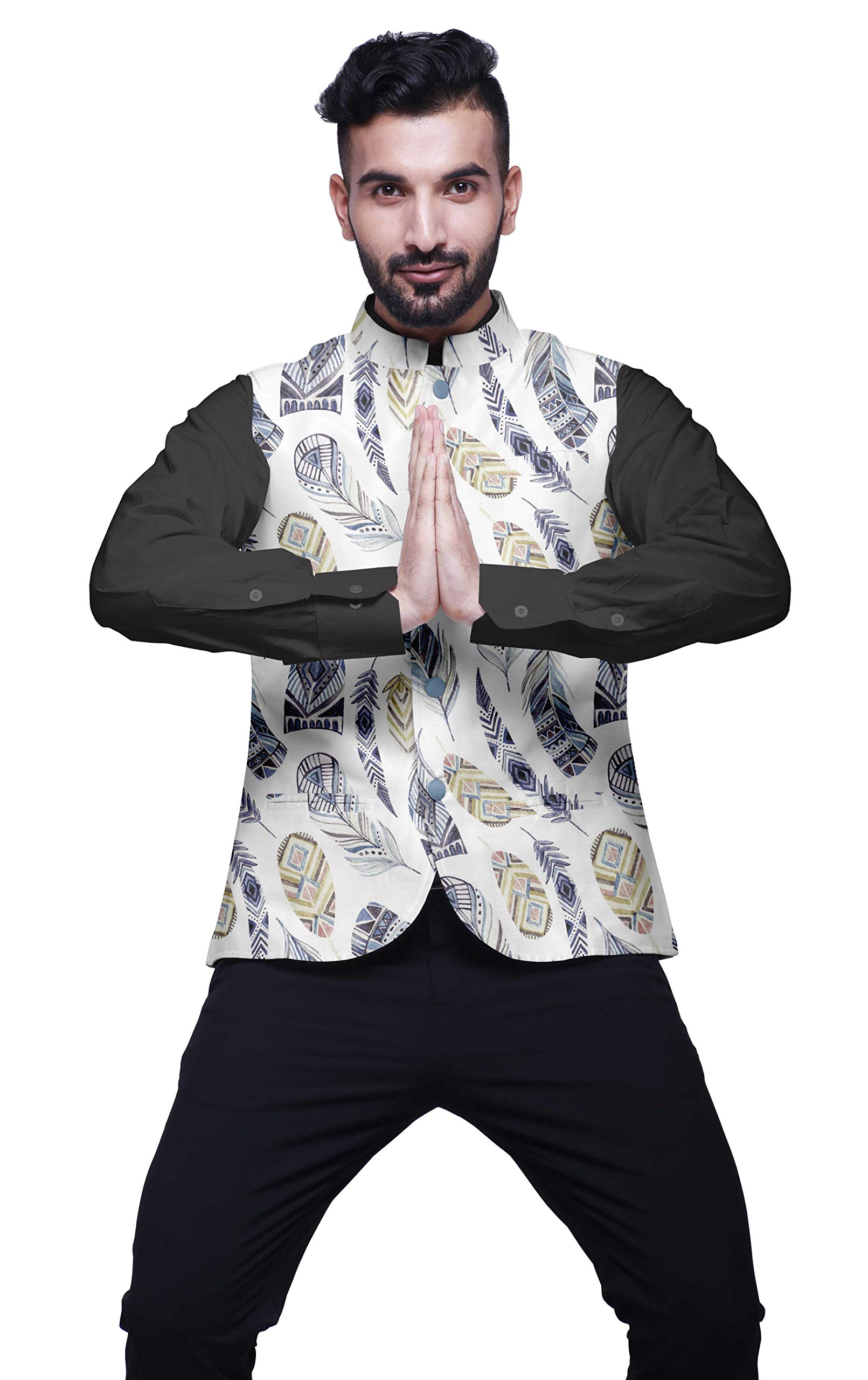 Atasi Men's Printed Casual Jacket - Stylish Party Wear & Elegant Wedding Blazer - Perfect for Formal Events, Date Nights & Special Occasions