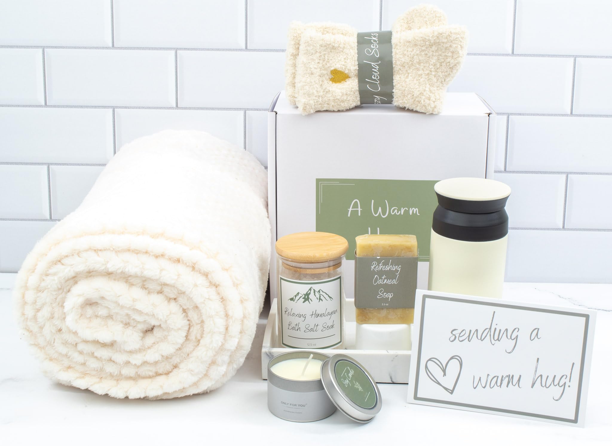Thoughtful Gift Box for Women - Cozy Self Care Box with Relaxing Items for Get Well, Sympathy & Thinking of You - Perfect for Birthdays, Anniversaries & Comforting Friends - Warm Hug Gift Set for Her
