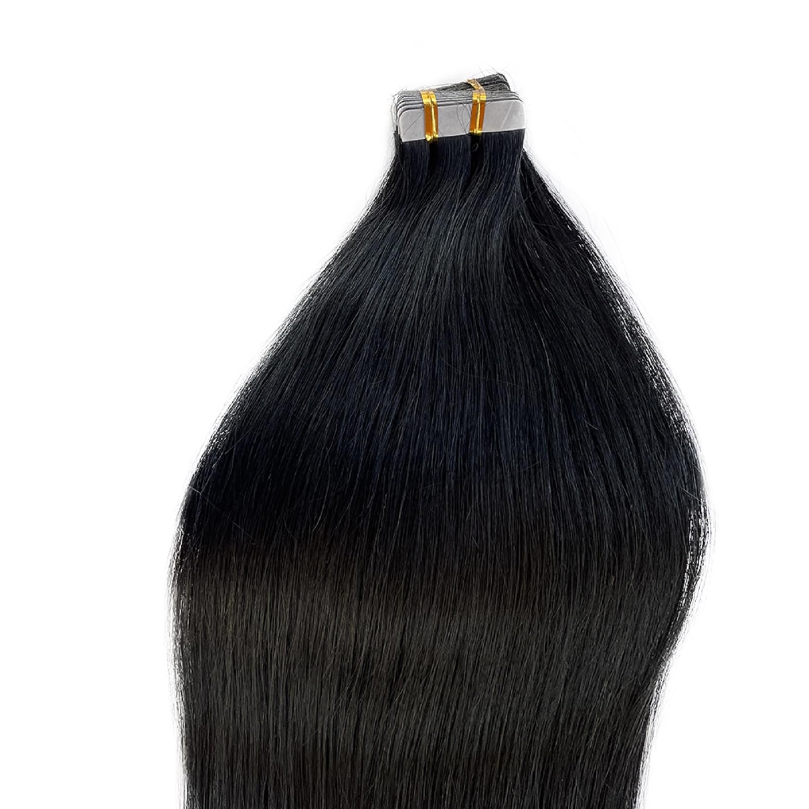 Munx Black Tape in Hair Extensions 14 Inch 20pcs - 30g/Pack Straight Seamless Skin Weft Tape for Human Hair Extensions | Perfect for Volume, Length & Styling | Salon Quality Hair Extensions for Daily Wear & Special Occasions