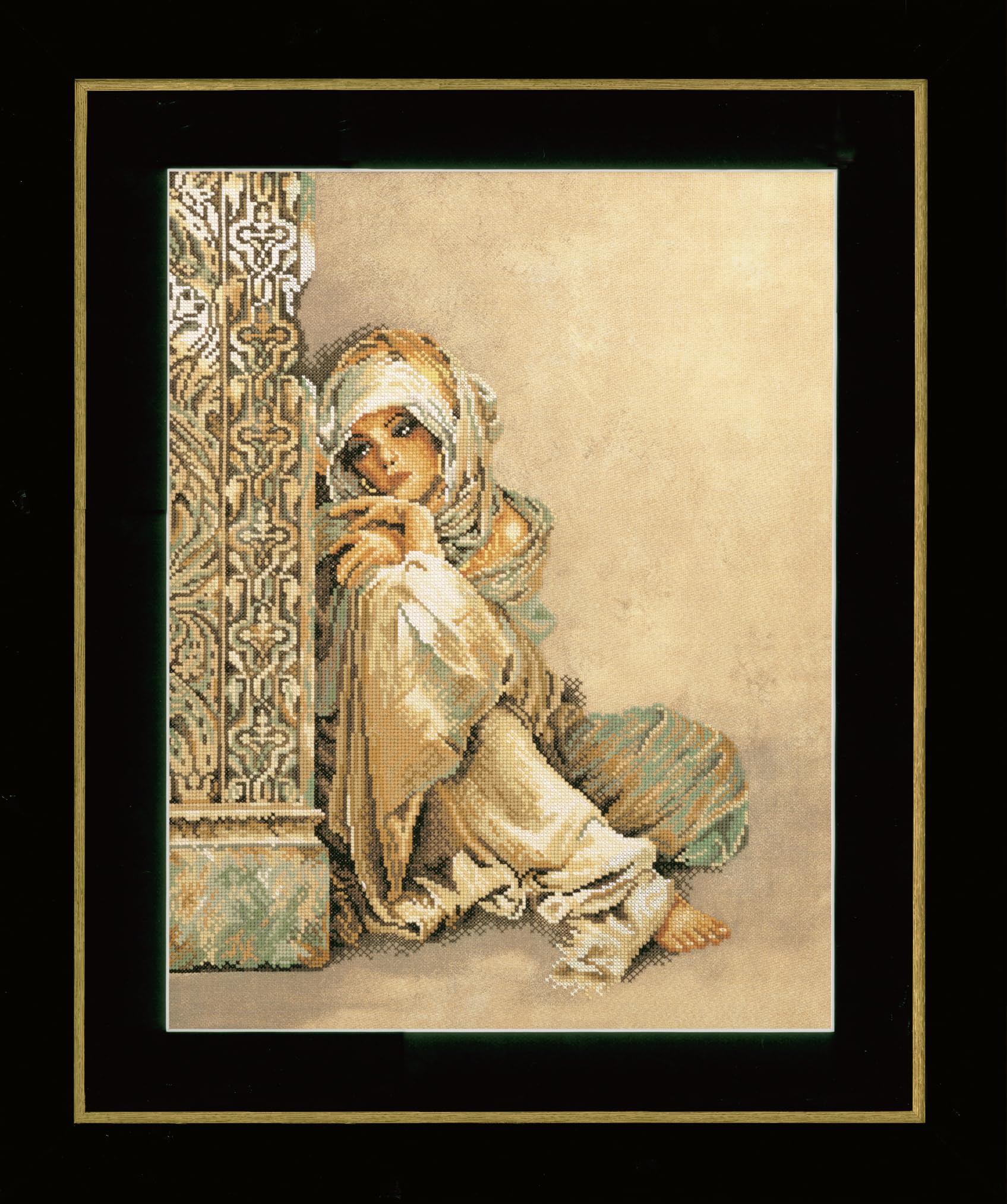 Lanarte Counted Cross Stitch Kit - Arabian Woman Embroidery Set for Beginners & Experts | Perfect for Home Decor, Wall Art & DIY Craft Projects