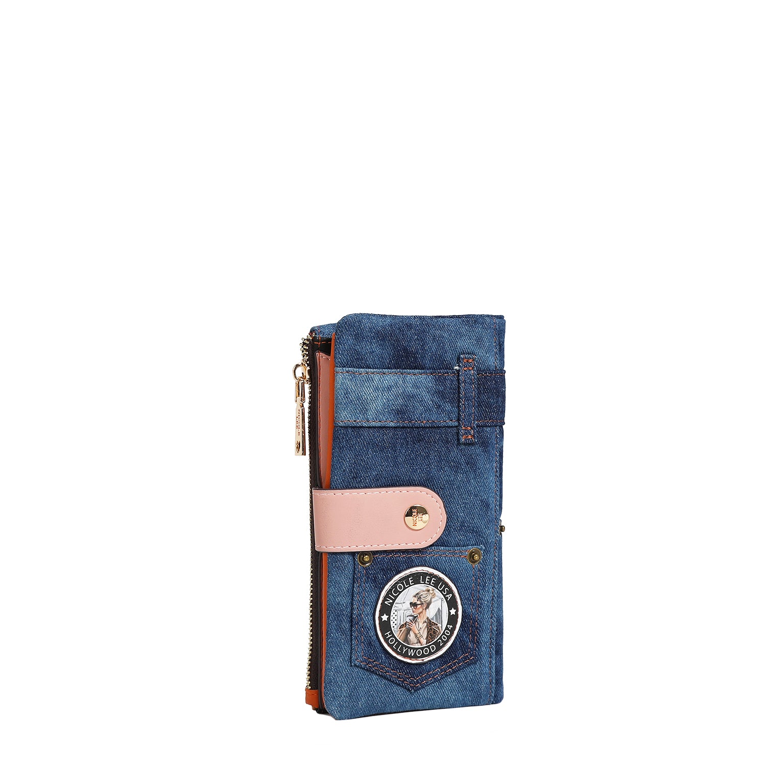 DENIM AMANDA 2-Piece Bifold Wallet for Women - Genuine Leather Credit Card Holder with RFID Protection - Perfect for Everyday Use, Travel & Gift Giving