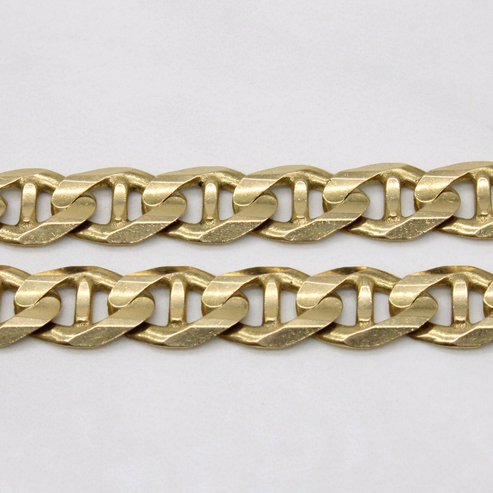 10K Yellow Gold Anchor Link Chain Necklace for Men & Women - 25
