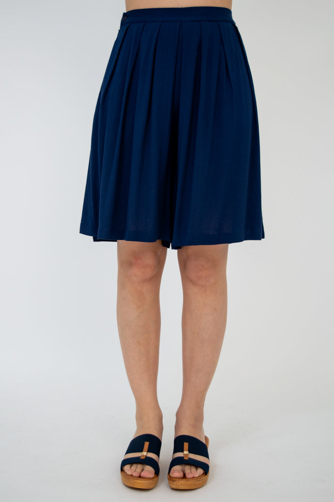 Betty Women's Linen Bamboo Shorts - Soft & Breathable Casual Summer Shorts in Indigo Blue | Perfect for Beach, Vacation & Everyday Wear
