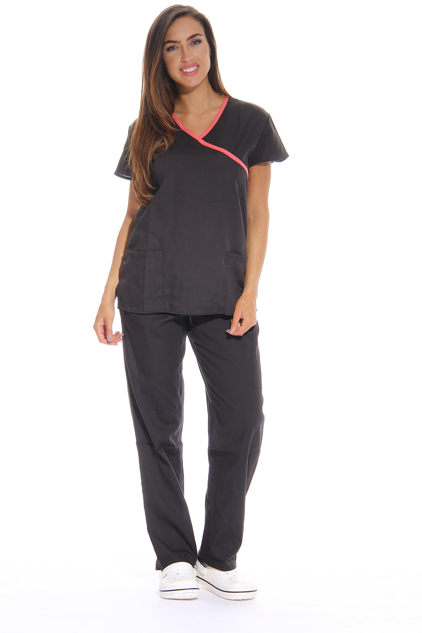 Just Love Women's Mock Wrap Tops & Pants Sets - Stylish & Comfortable Outfits for Work, Date Night & Casual Wear