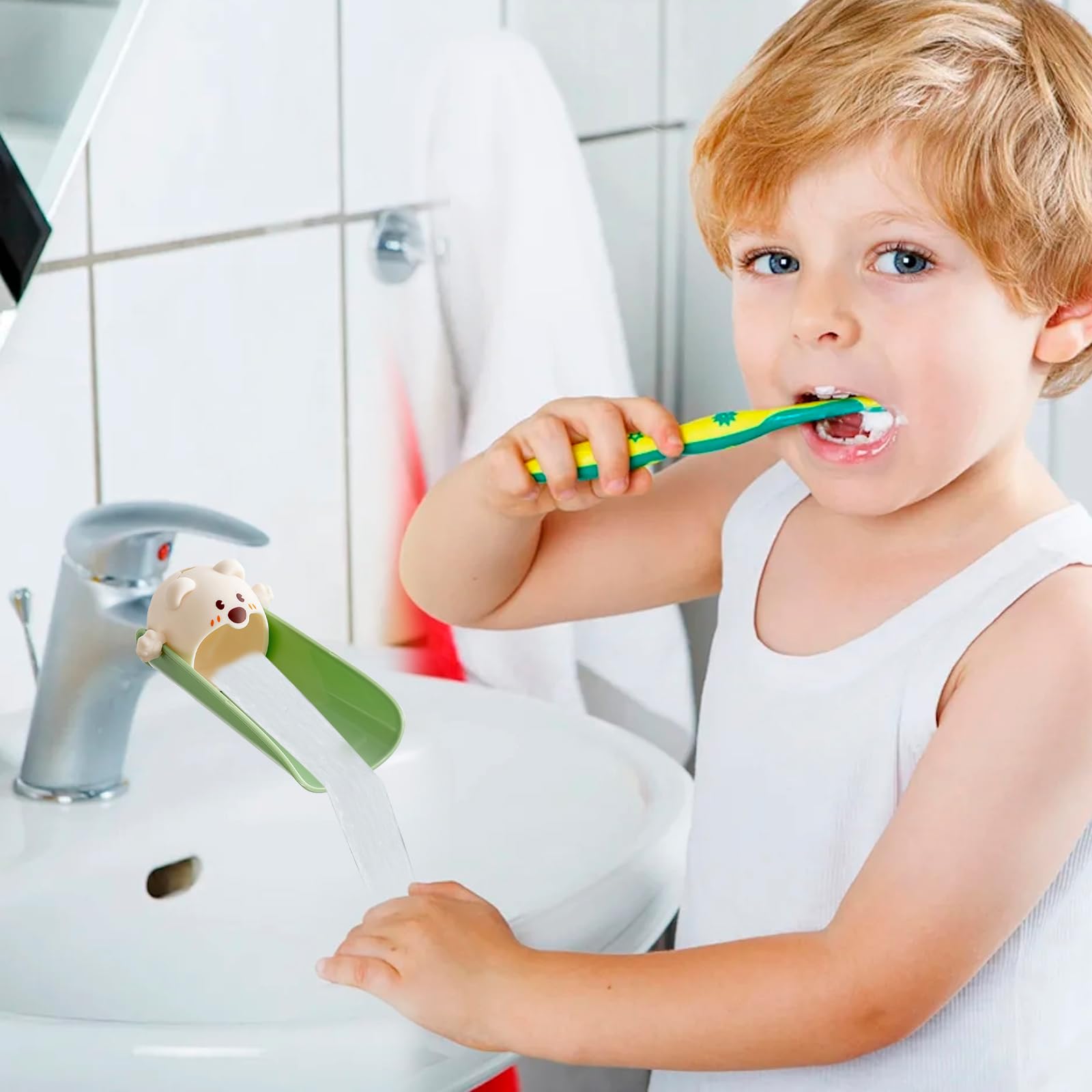 Kids Faucet Extender - Easy Install Sink Faucet Extender for Hand Washing | Perfect for Bathroom & Kitchen Sinks | Helps Children Reach Water Easily & Wash Hands Independently
