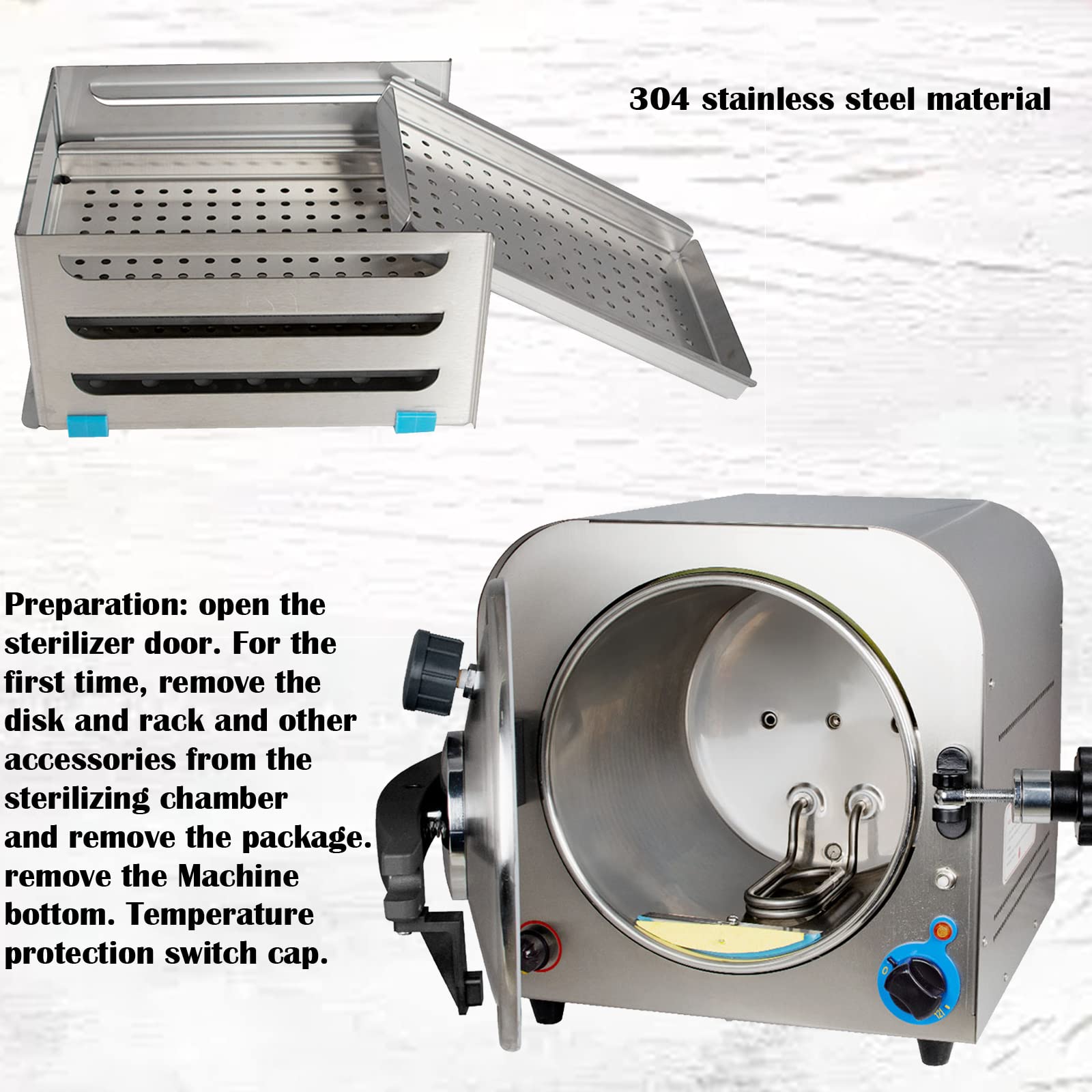 Portable 14L 900W Lab Autoclave Sterilizer Equipment - 304 Stainless Steel Steam Sterilizer for Medical, Dental & Tattoo Tools (110V/220V) | Perfect for Clinics, Laboratories & Beauty Salons