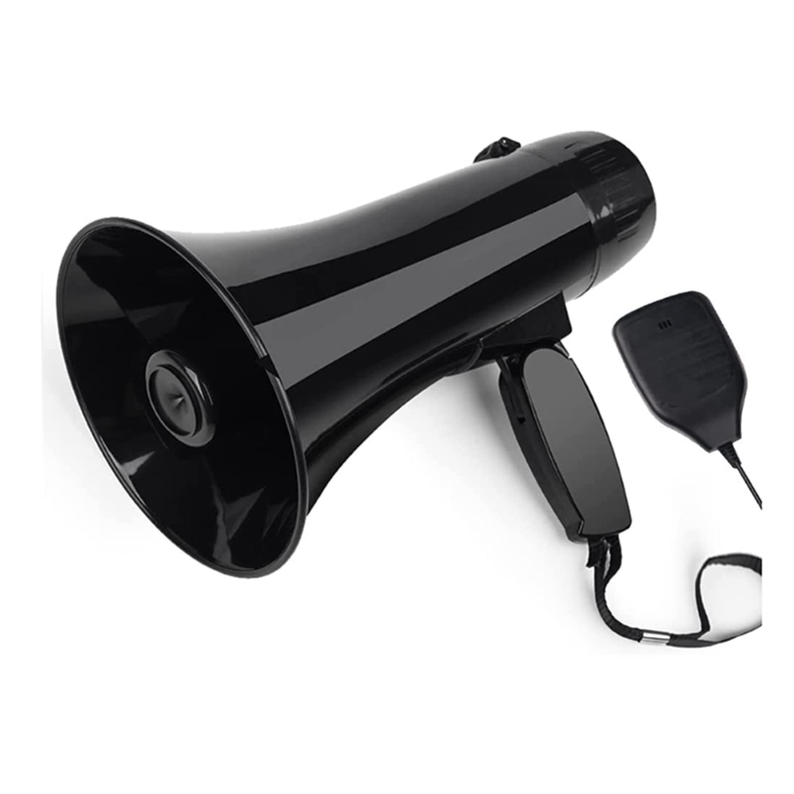 SHANG-JUN 35W Portable Megaphone Speaker with Detachable Microphone & Built-in Siren - Perfect for Outdoor Events, Crowd Control, and Emergency Announcements (Black)