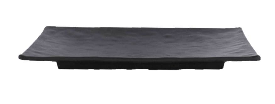 Premium Black Melamine Rectangular Plates - 11-7/8