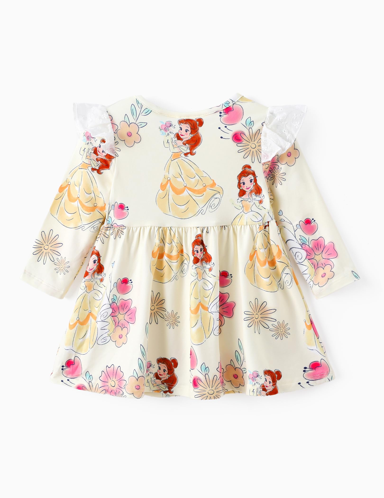 Disney Princess Cinderella Ariel Frozen Elsa Ruffle Sleeve Dress for Baby & Toddler - Minnie & Mickey Mouse Costume for Birthday Party, Halloween & Dress Up Play