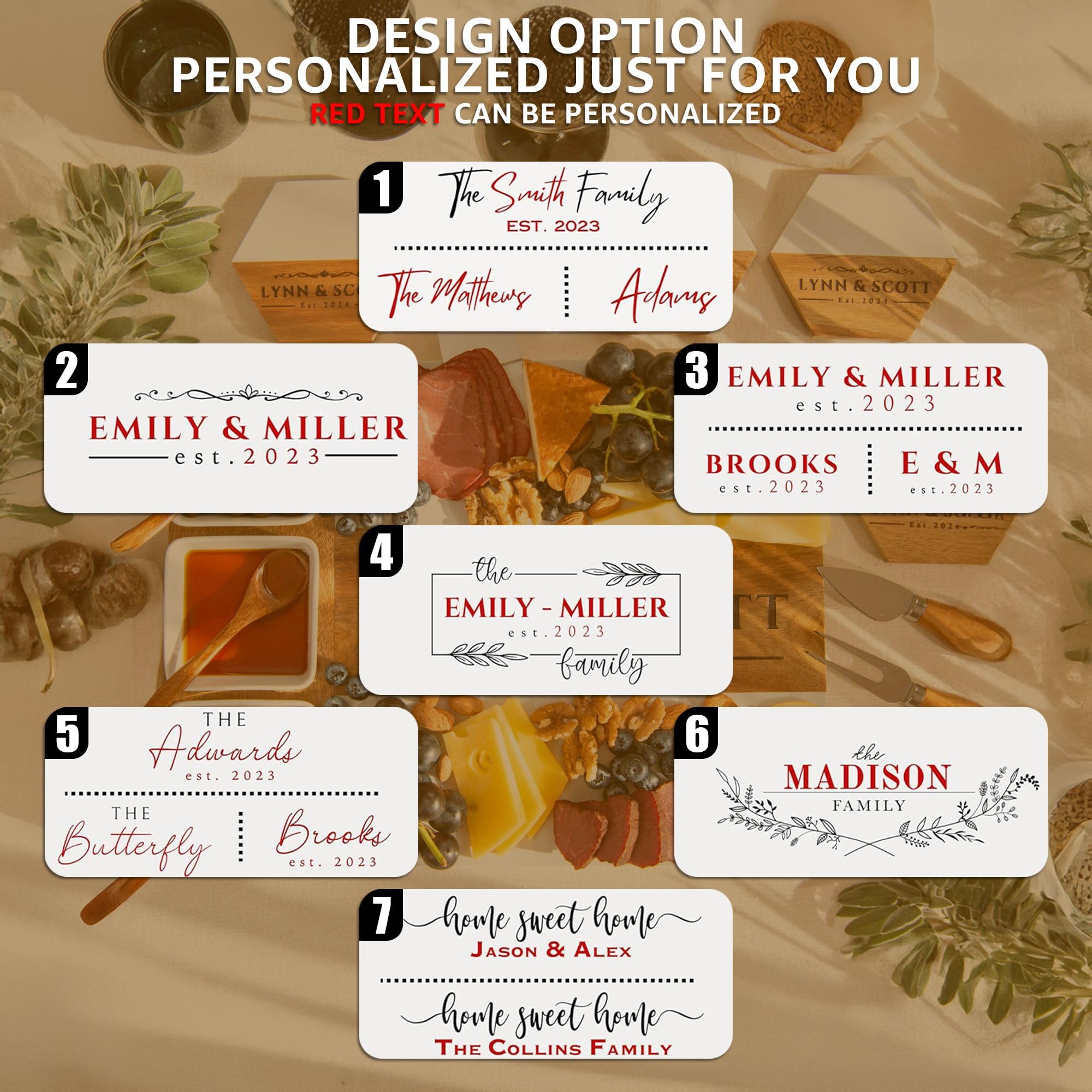 Personalized Wooden Charcuterie Board - Custom Engraved Large Cheese Serving Platter for Weddings, Anniversaries, Bridal Showers & Housewarming Gifts | Perfect Birthday Present for Women, Mothers & Moms | Elegant Entertaining & Charcuterie Display