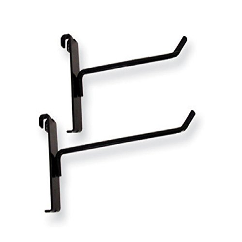 Black Metal Gridwall Hooks - Set of 12 (6x4-inch & 6x6-inch) for Retail Display & Store Fixtures | Perfect for Clothing, Jewelry & Accessory Organization