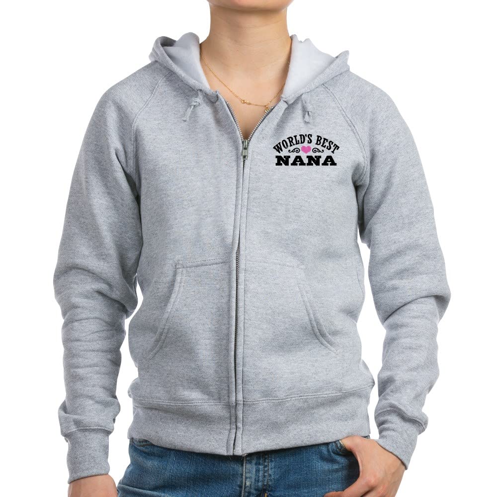 World's Best Nana Women's Zip Hoodie - Cozy Fleece Pullover with Front Pockets - Perfect Gift for Grandmothers, Mothers Day & Family Gatherings